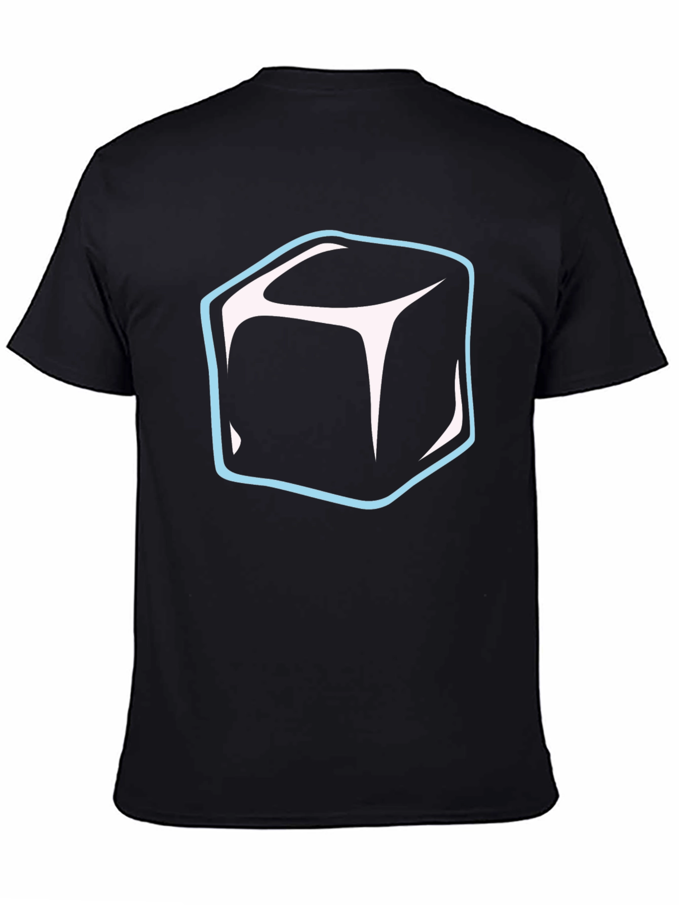 Black Cool Cube Graphic Tee - Modern Black T-Shirt view 4