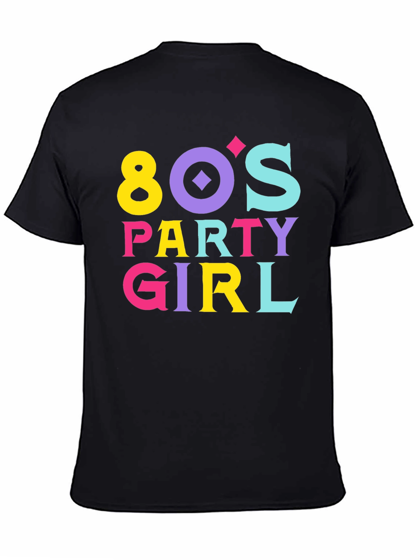 Black 80's Party Girl Graphic Tee view 4