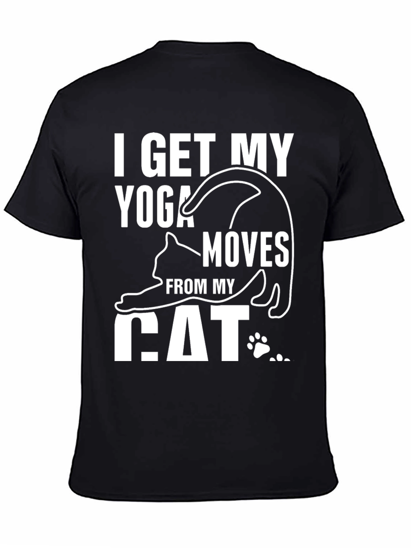 Black Yoga Cat T-Shirt view 4