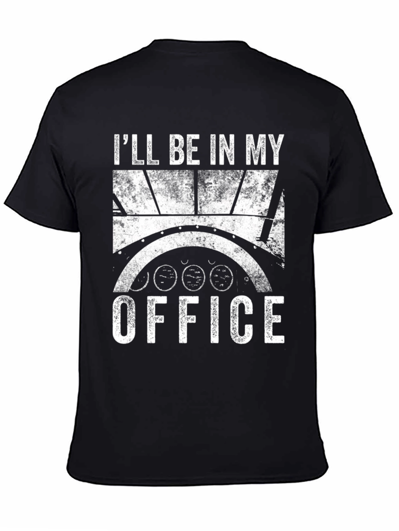 Black I'll Be In My Office Pilot T-Shirt - Aviation Gift view 4