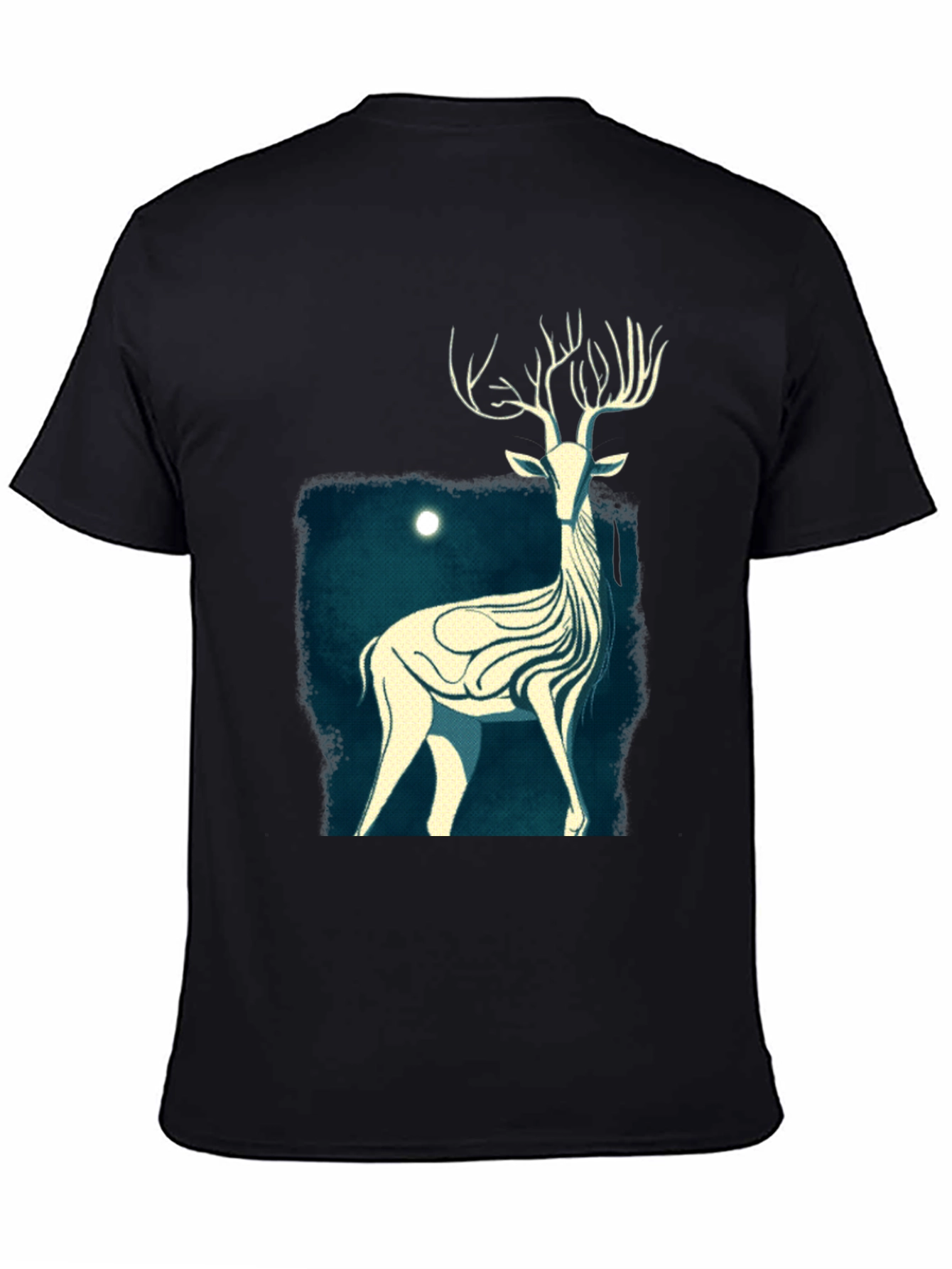 Black Mystic Stag Graphic Tee - Black Cotton T-Shirt view 4