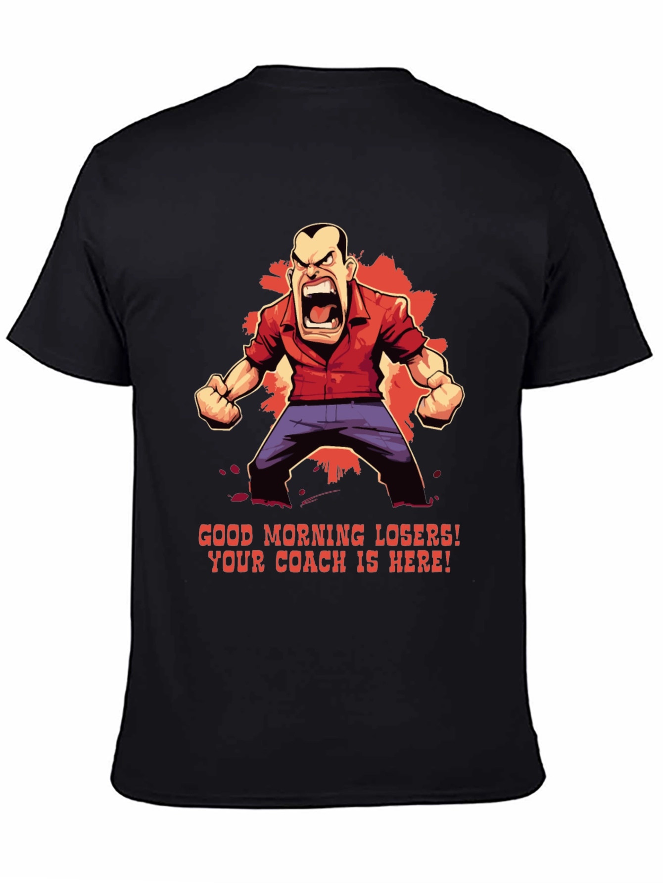 Black Good Morning Losers Coach T-Shirt view 4