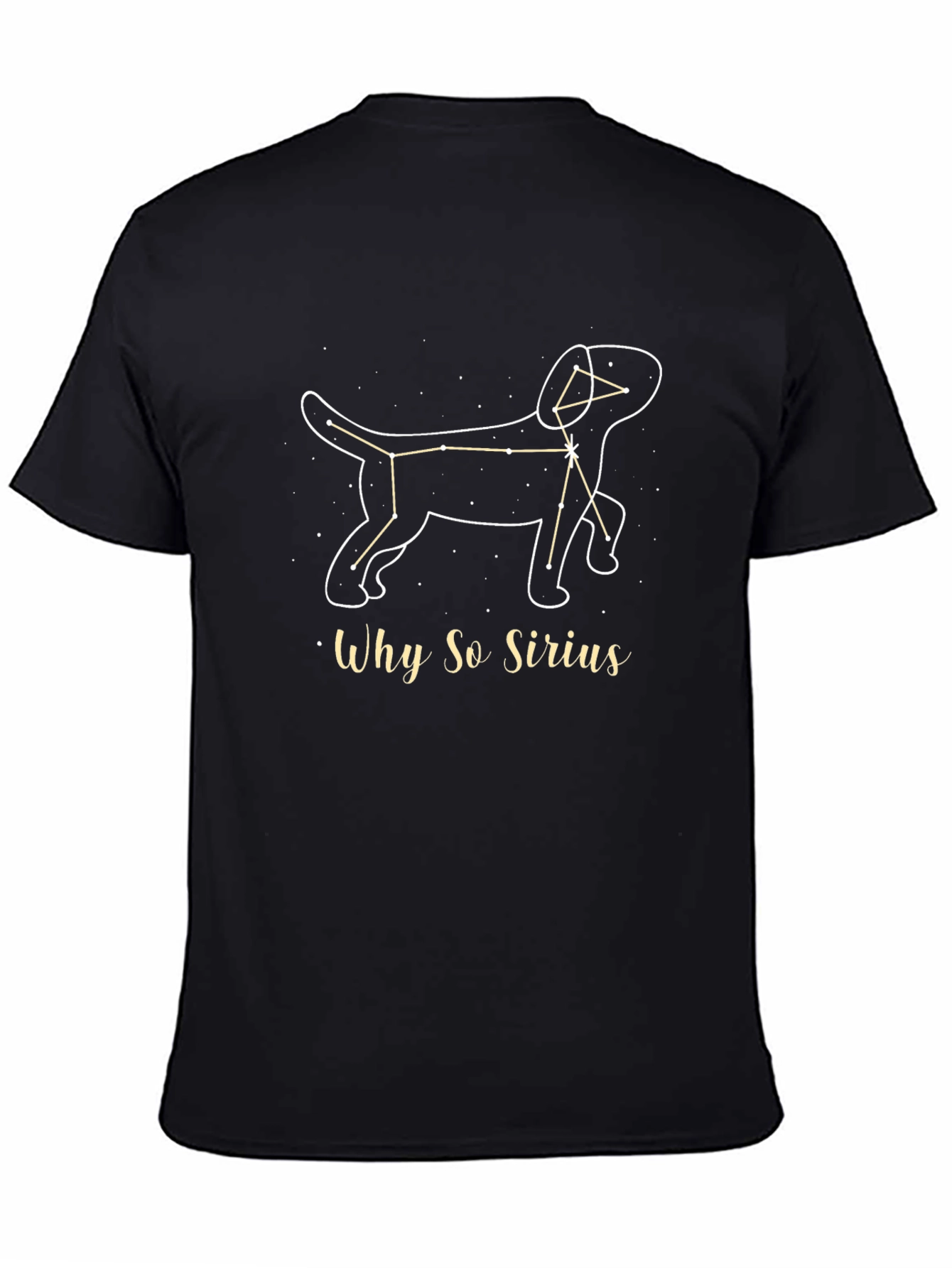 Black Why So Sirius Constellation Dog T-Shirt view 4