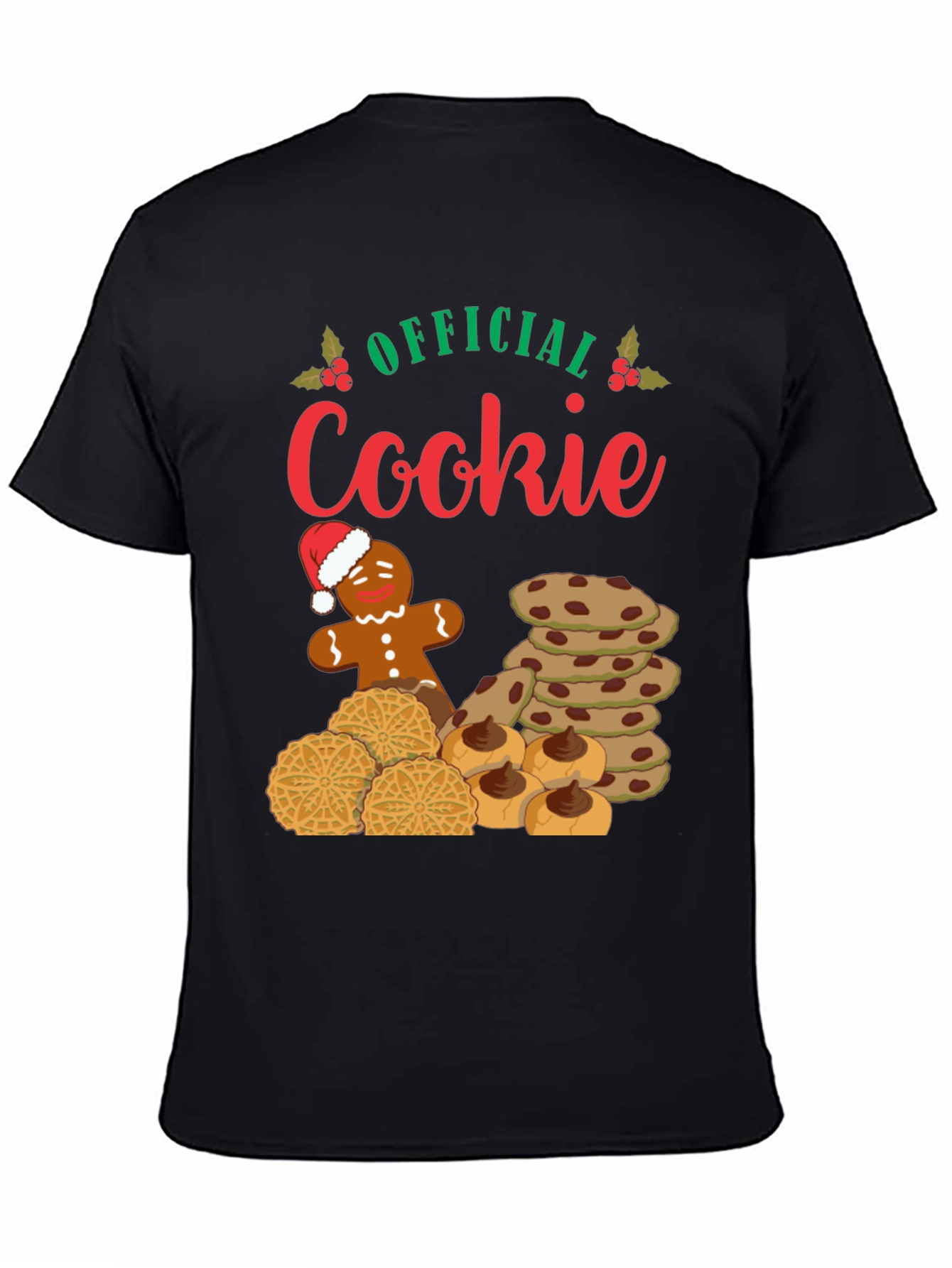 Black Official Cookie Christmas T-Shirt view 4