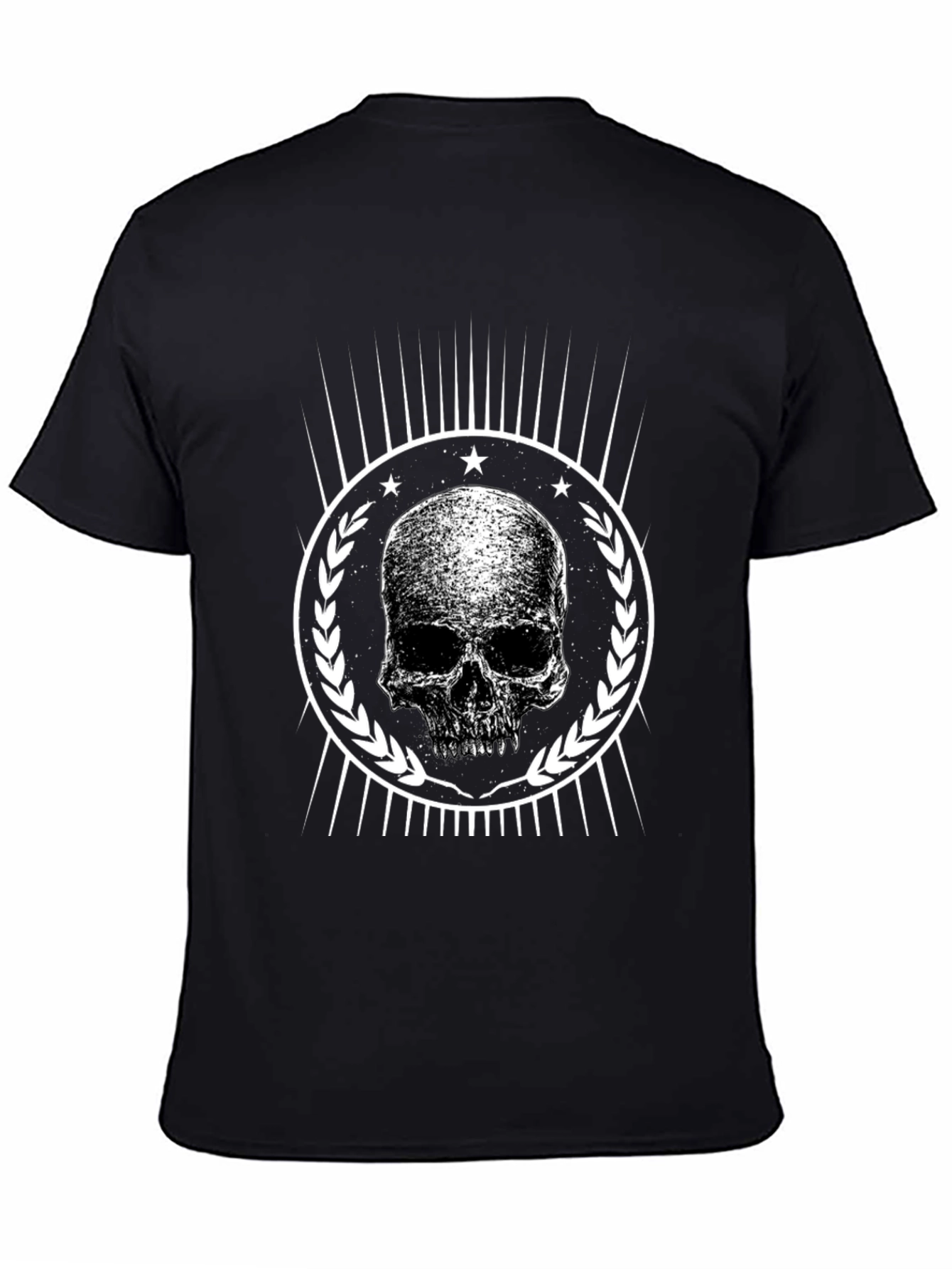 Black Skull Graphic Tee - Black Cotton Blend view 4