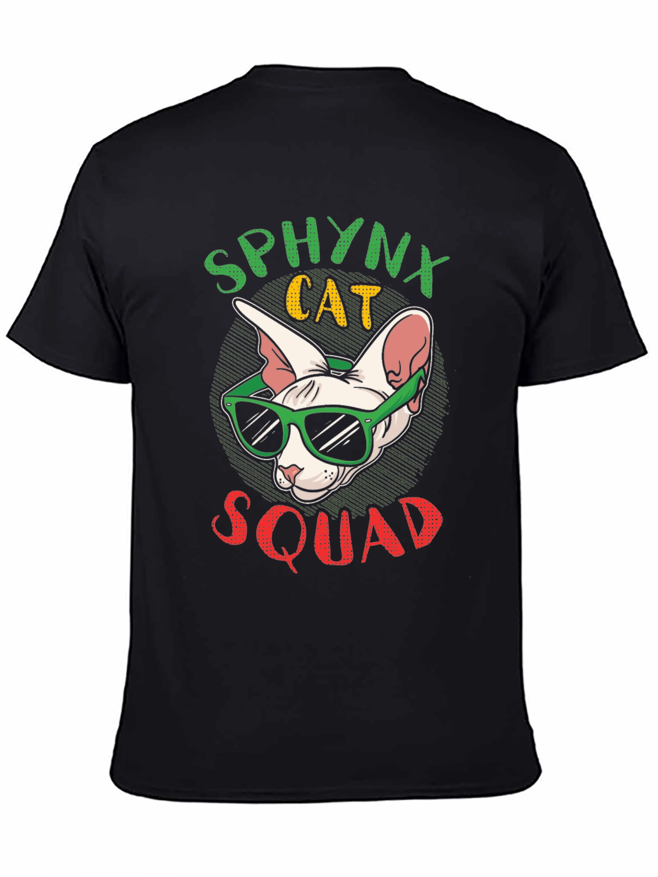 Black Sphynx Cat Squad T-Shirt view 4