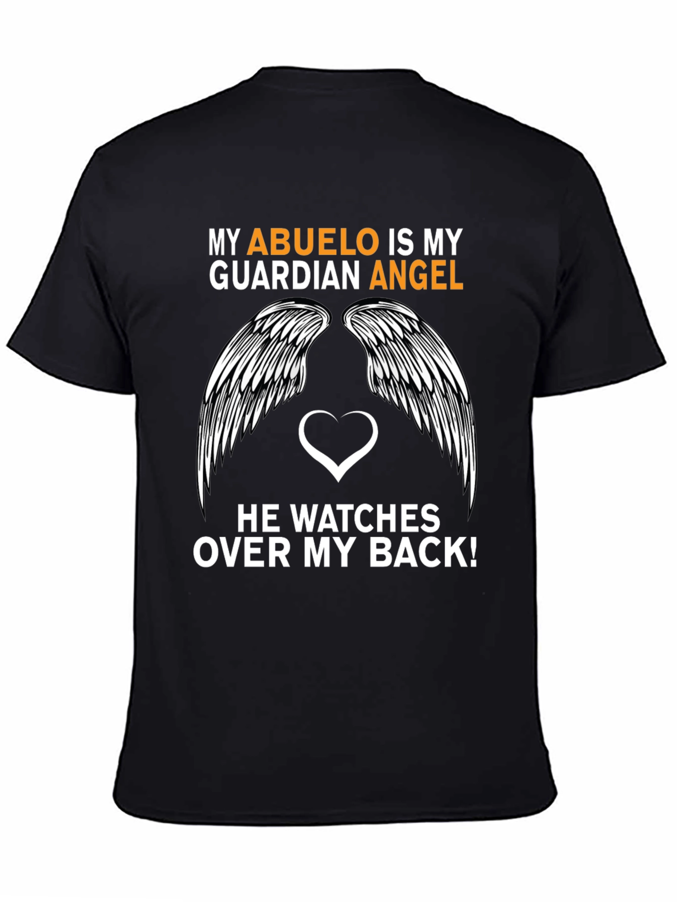 Black My Abuelo is My Guardian Angel T-Shirt view 4