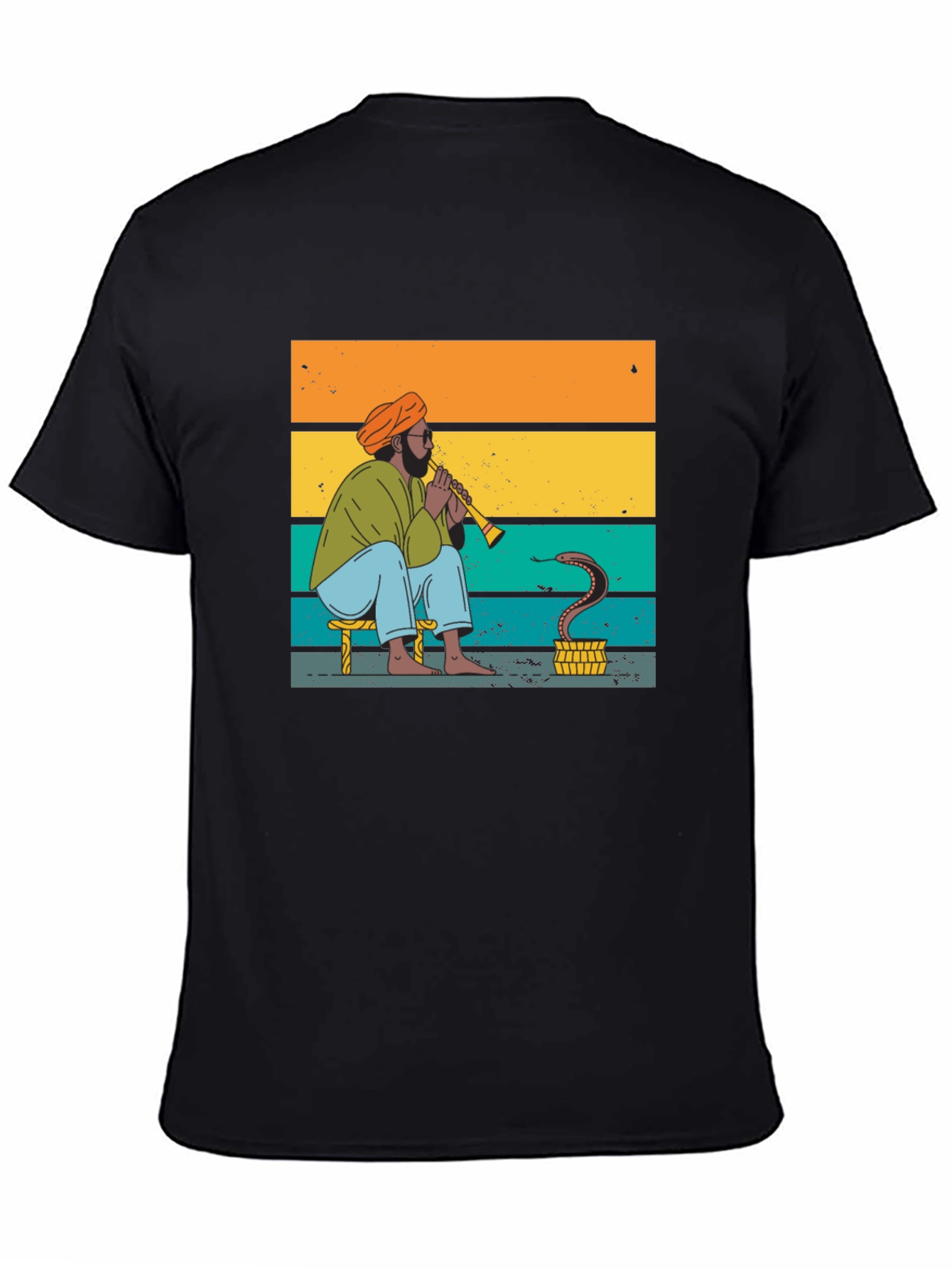Black Snake Charmer Tee - Retro Style Graphic T-Shirt view 4