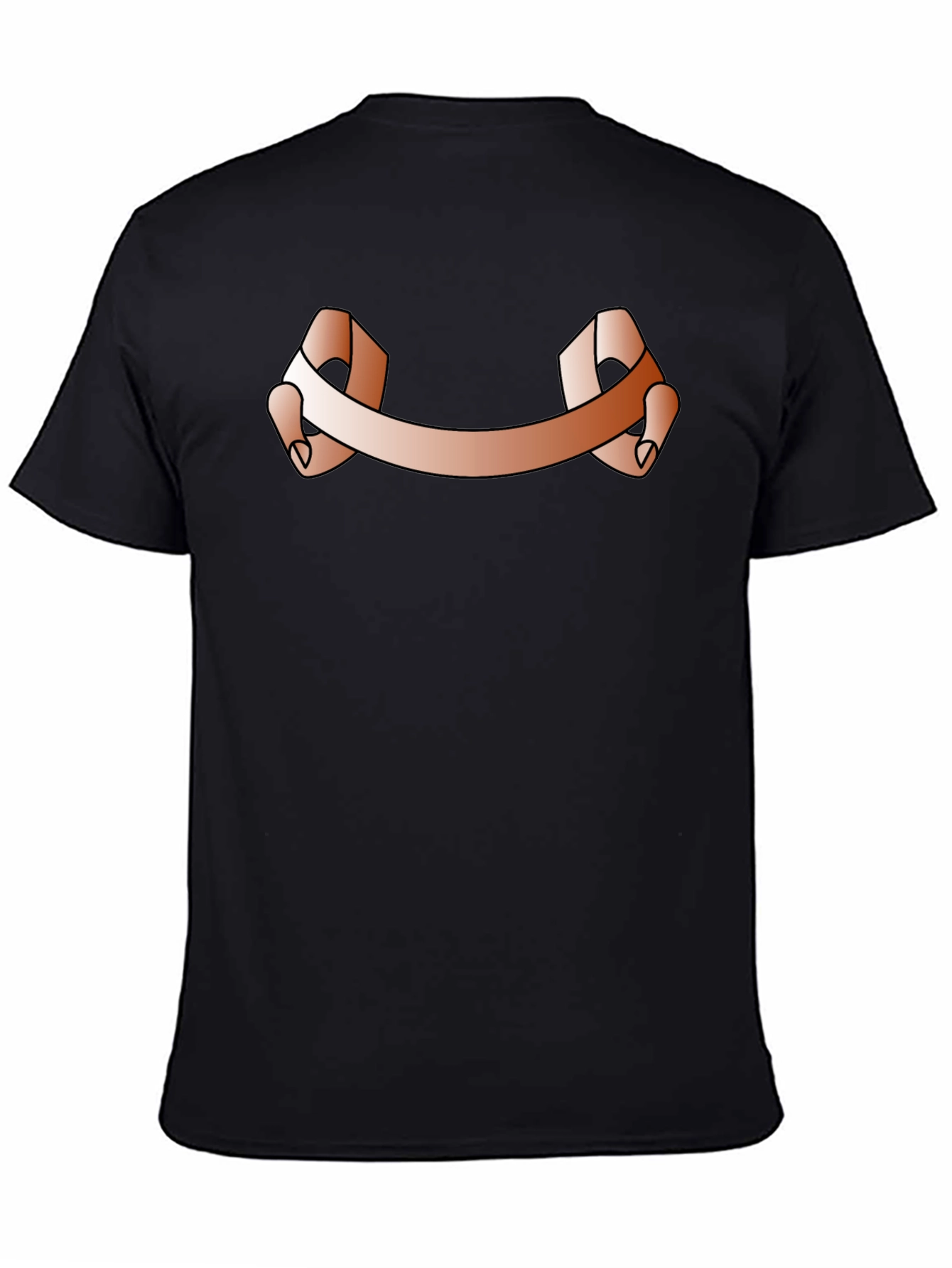 Black Men's Black T-Shirt with Ribbon Graphic view 4
