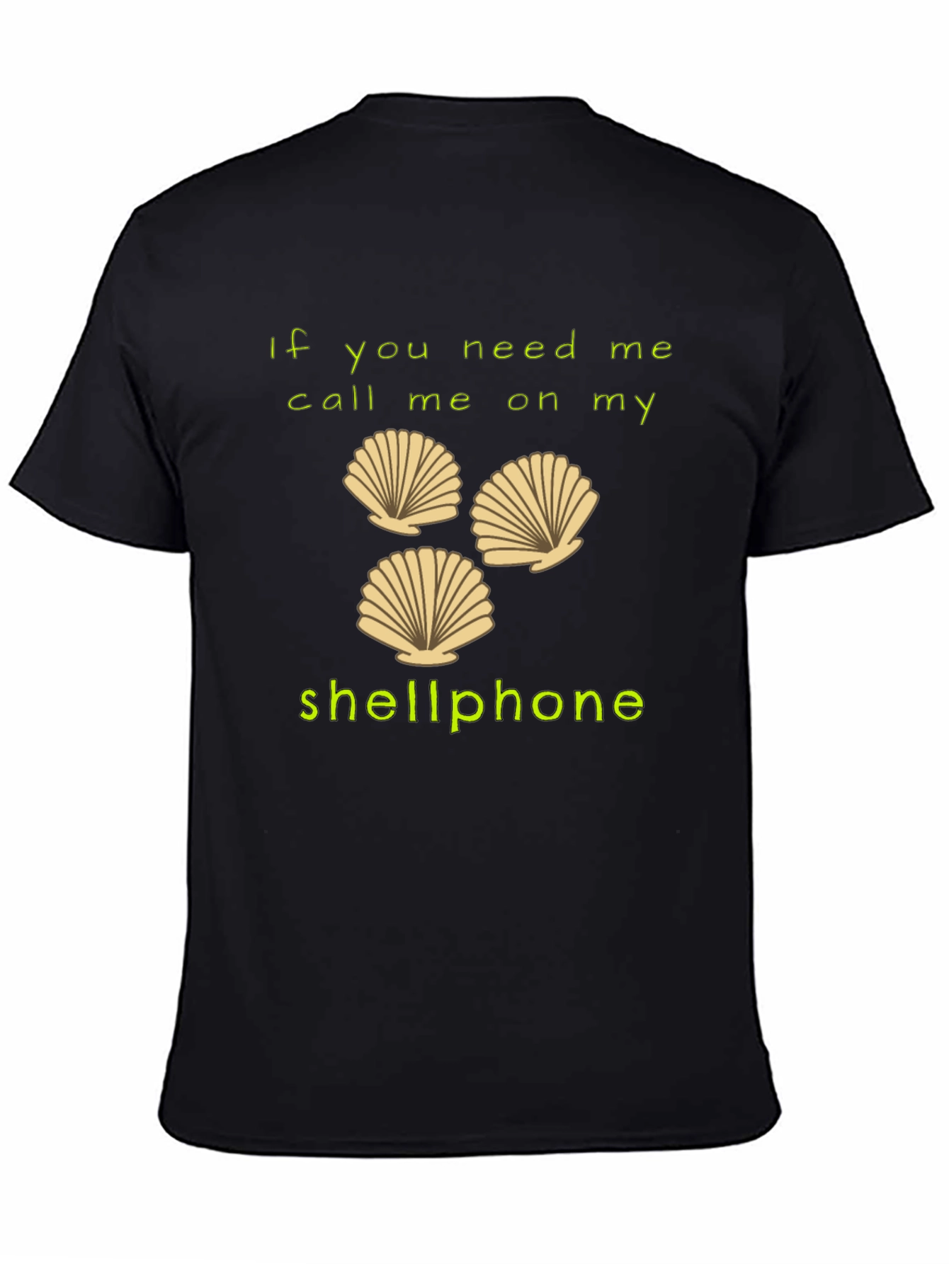 Black Shellphone T-Shirt - Funny Beach Humor Tee view 4
