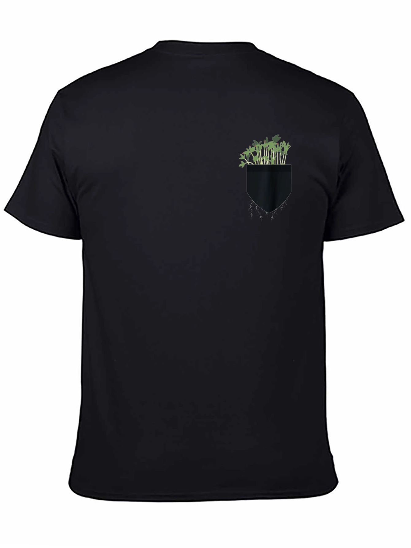 Black Pocket Sprouts Graphic Tee - Black Cotton Comfort view 4