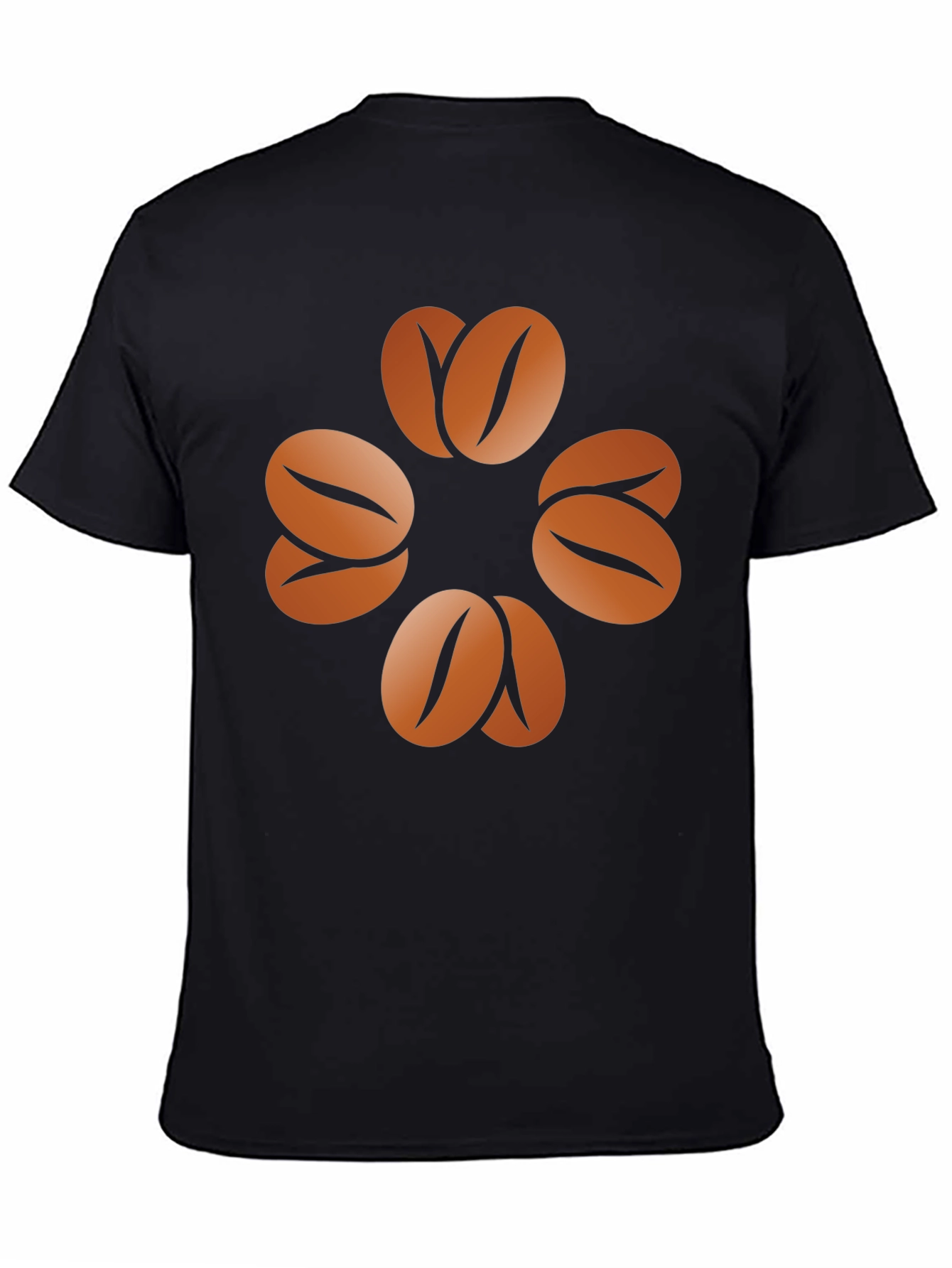 Black Coffee Bean Clover T-Shirt - Unisex Graphic Tee view 4