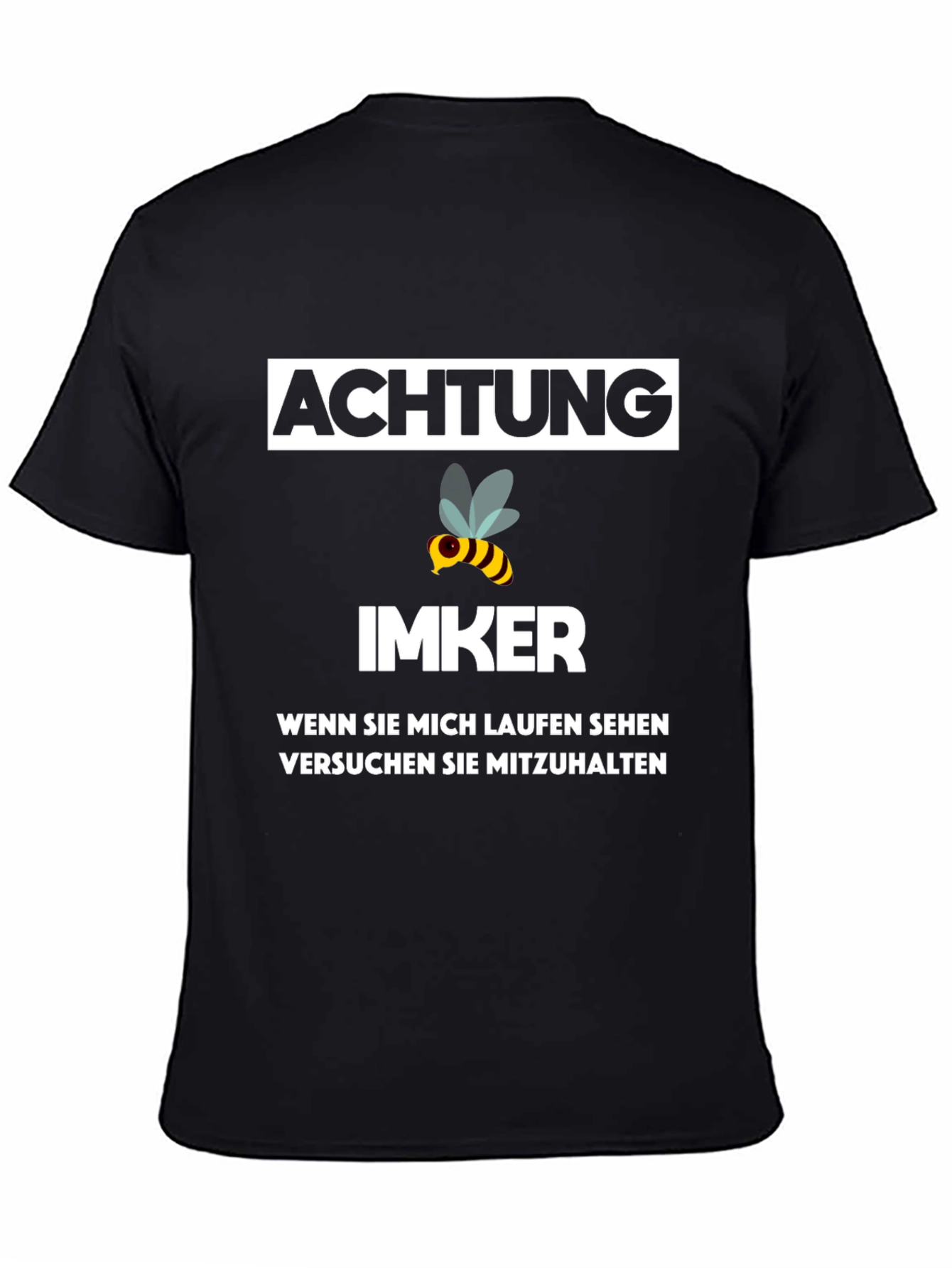 Black Achtung Imker Funny Beekeeper T-Shirt view 4