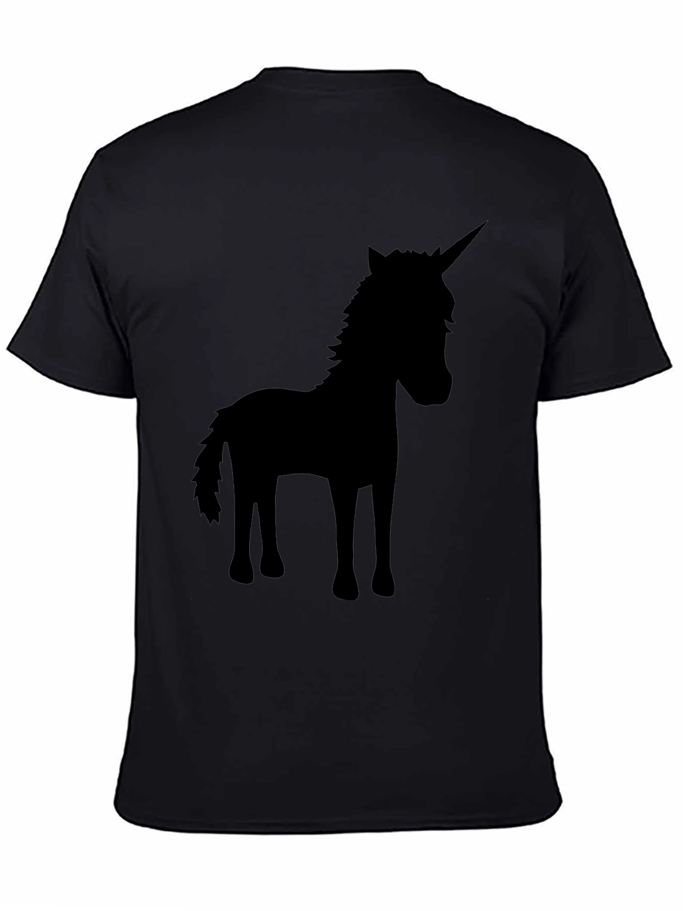 Black Unicorn Silhouette Black T-Shirt view 4