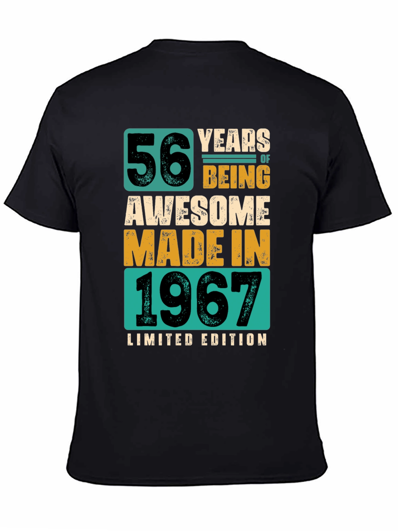 Black 56 Years Awesome 1967 Limited Edition Graphic T-Shirt view 4