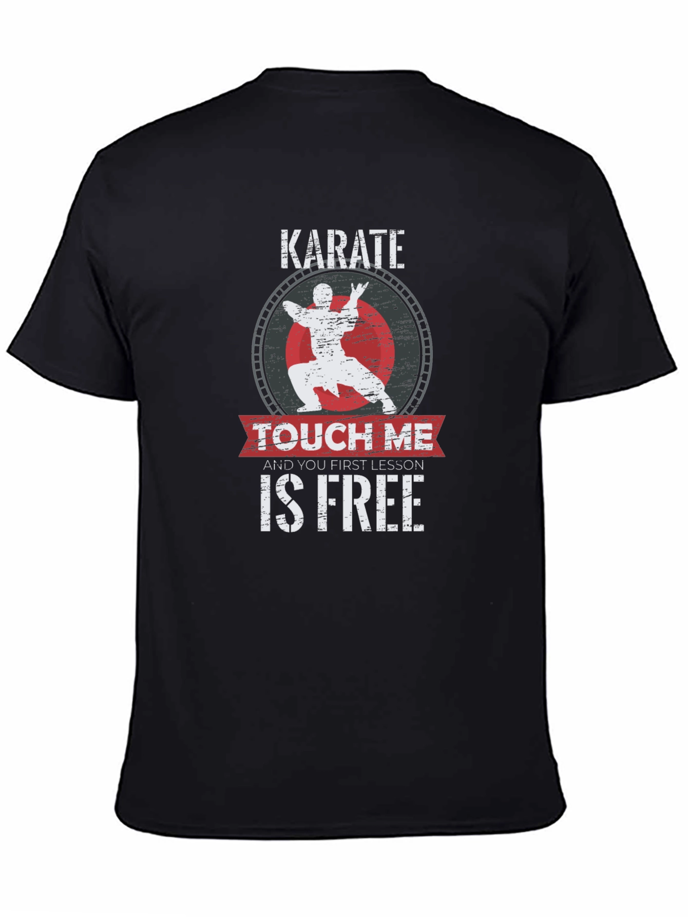Black Karate Touch Me T-Shirt - Funny Martial Arts Tee view 4