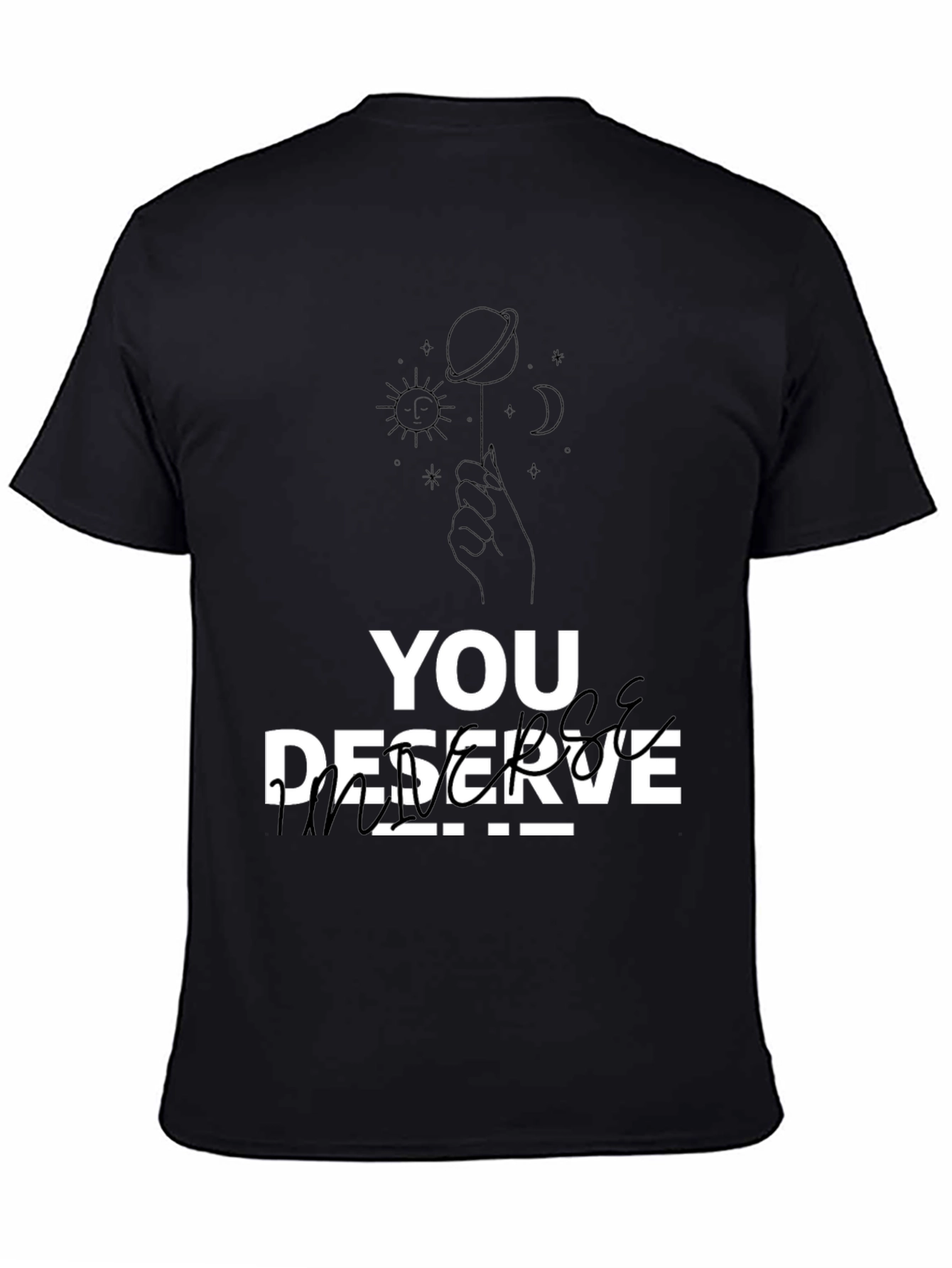 Black You Deserve Peace T-Shirt - Black Graphic Tee view 4