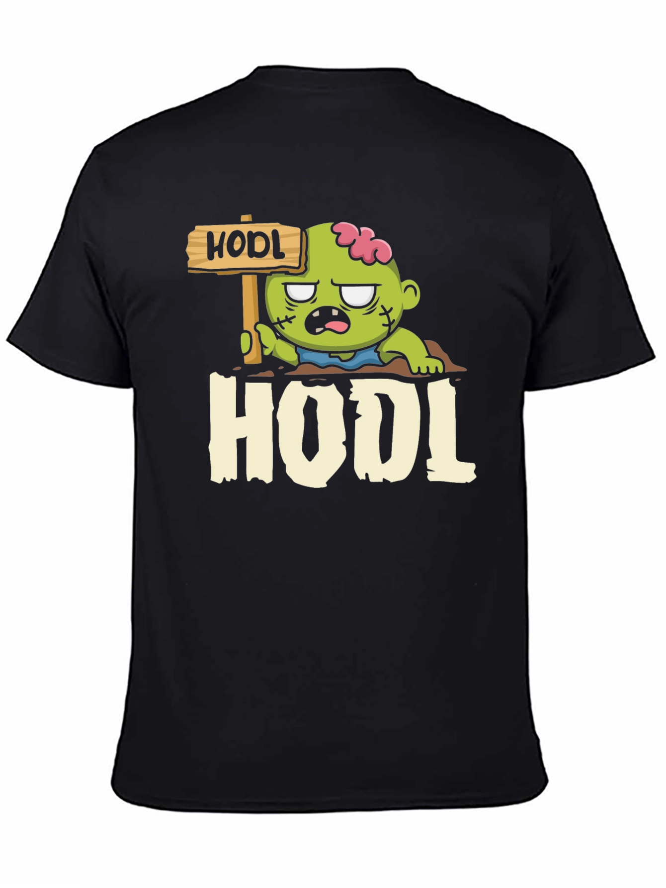 Black Zombie HODL T-Shirt - Crypto Investor Apparel view 4