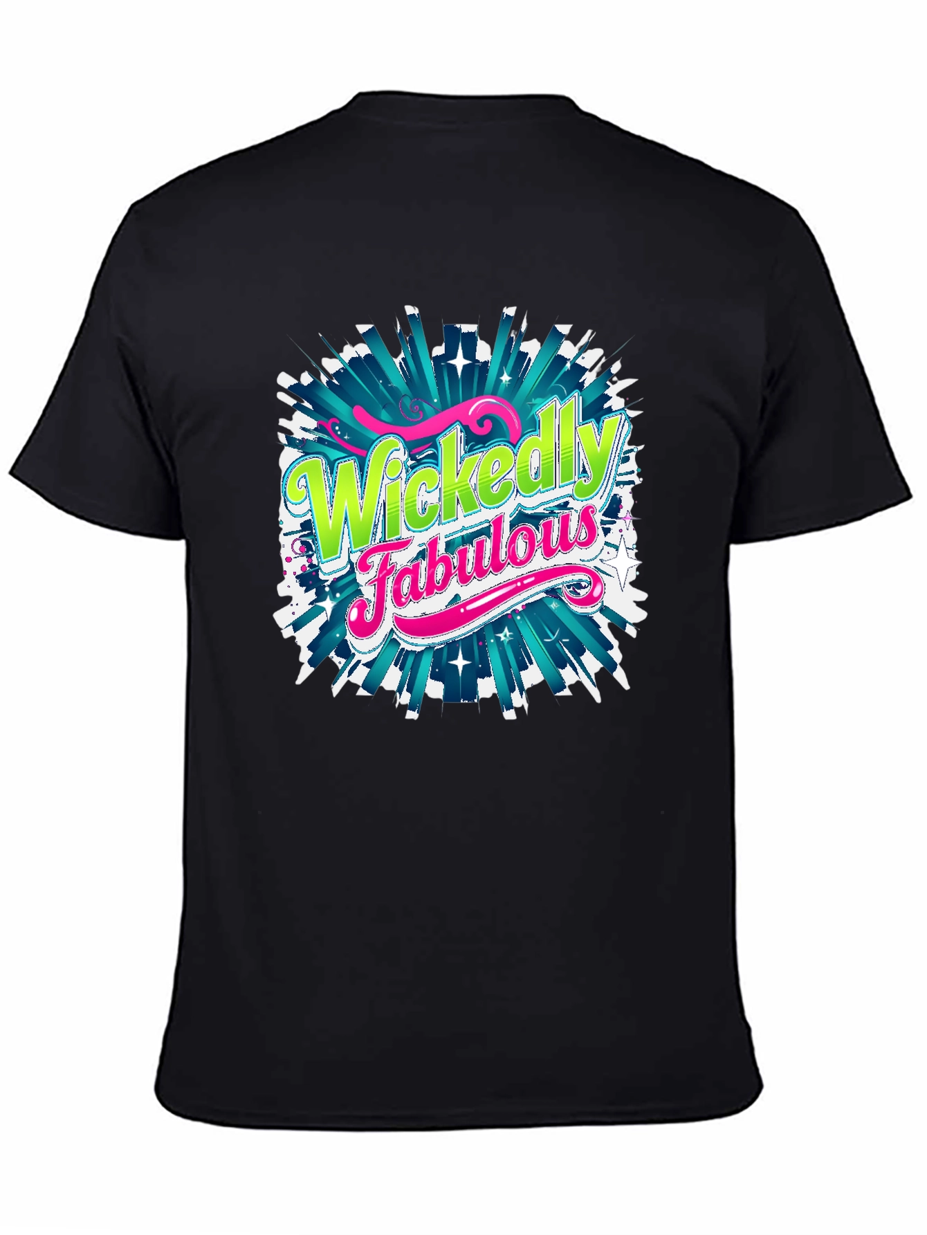 Black Wickedly Fabulous Graphic Tee - Black Cotton T-Shirt view 4