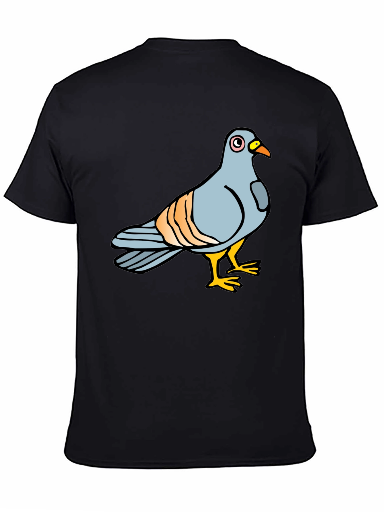 Black Pigeon Graphic Tee - Soft Cotton Black T-Shirt view 4