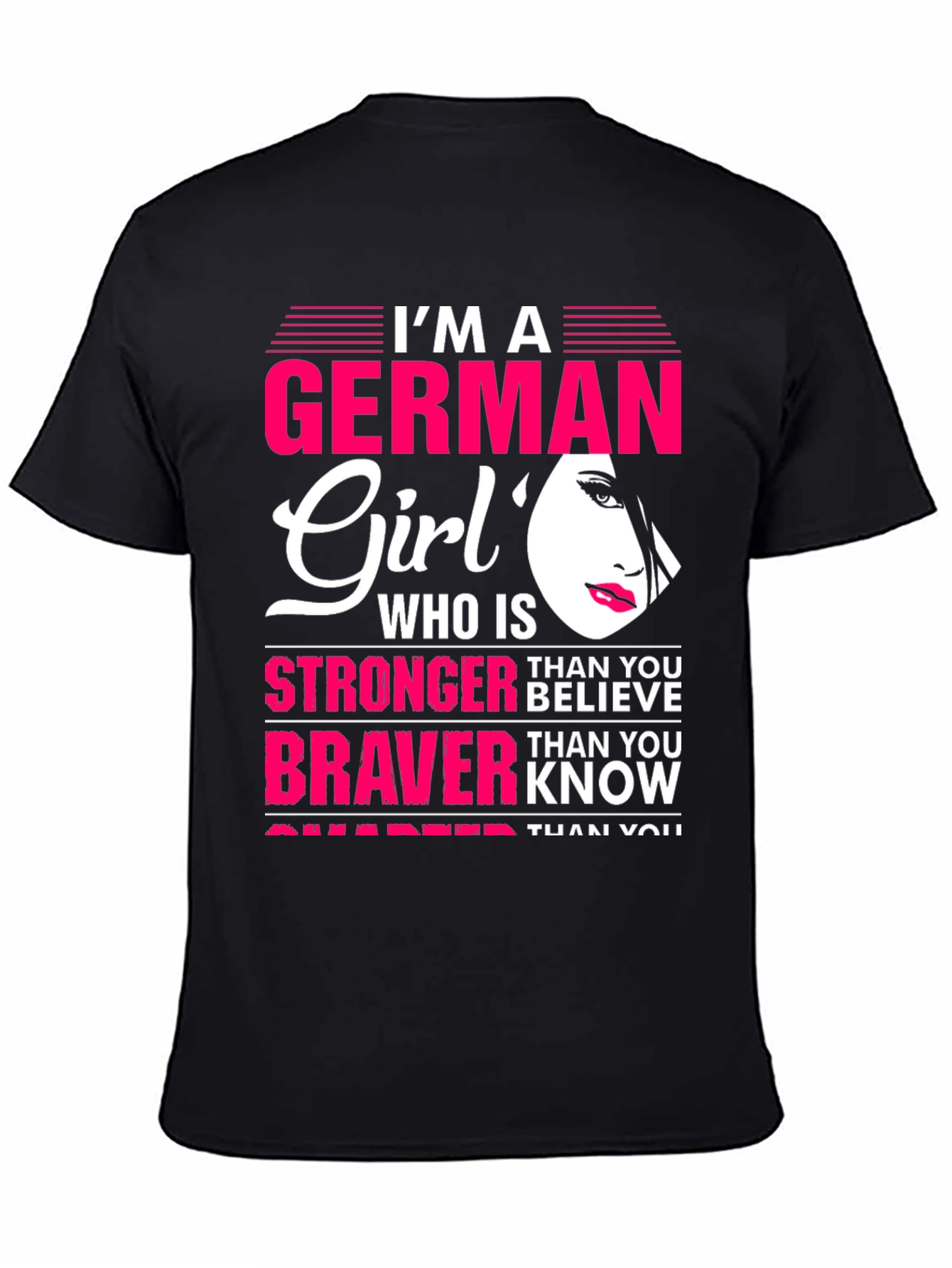 Black German Girl Graphic T-Shirt - Strong, Brave & Smart view 4