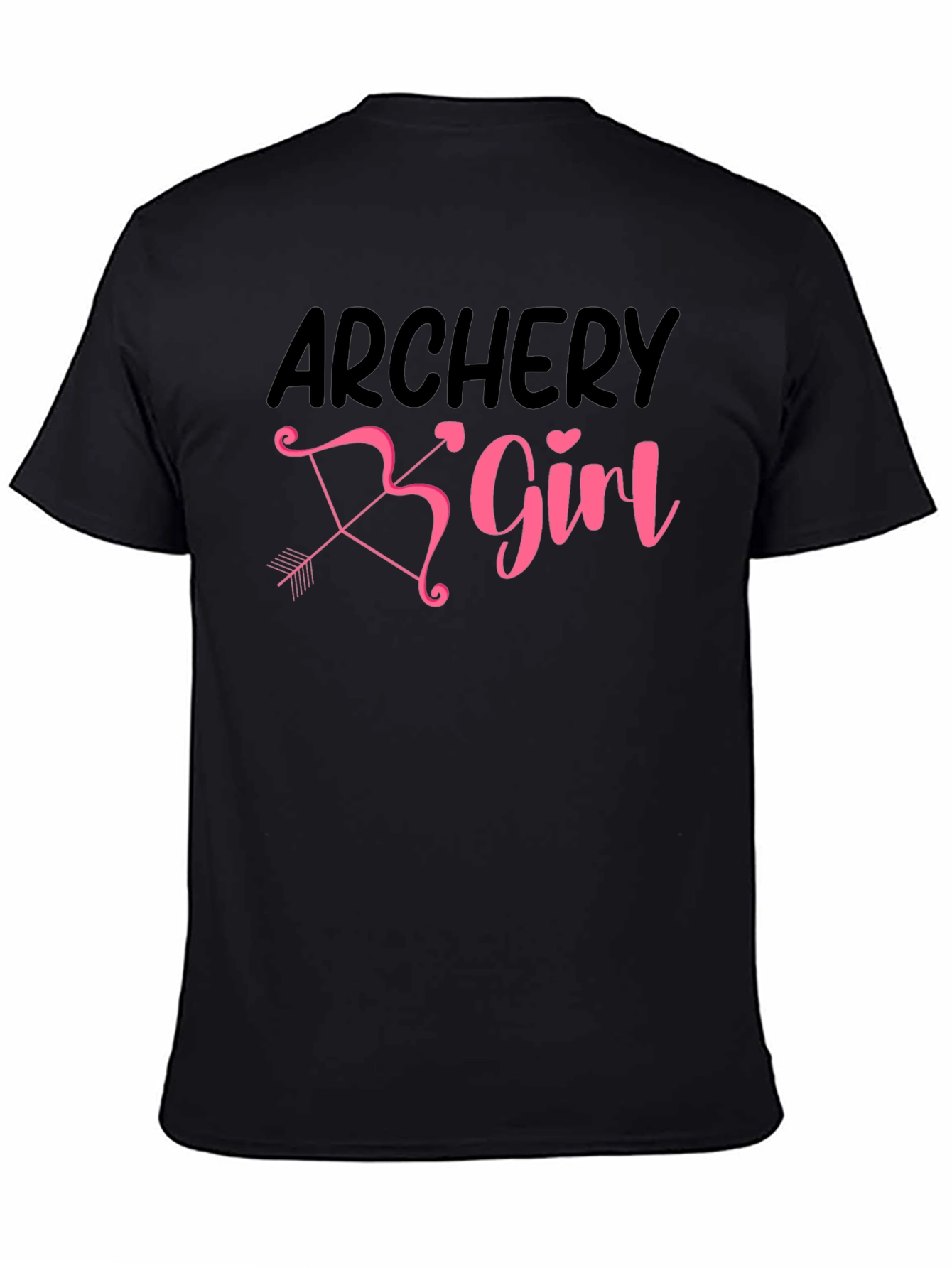 Black Archery Girl Bow Arrow Graphic T-Shirt view 4