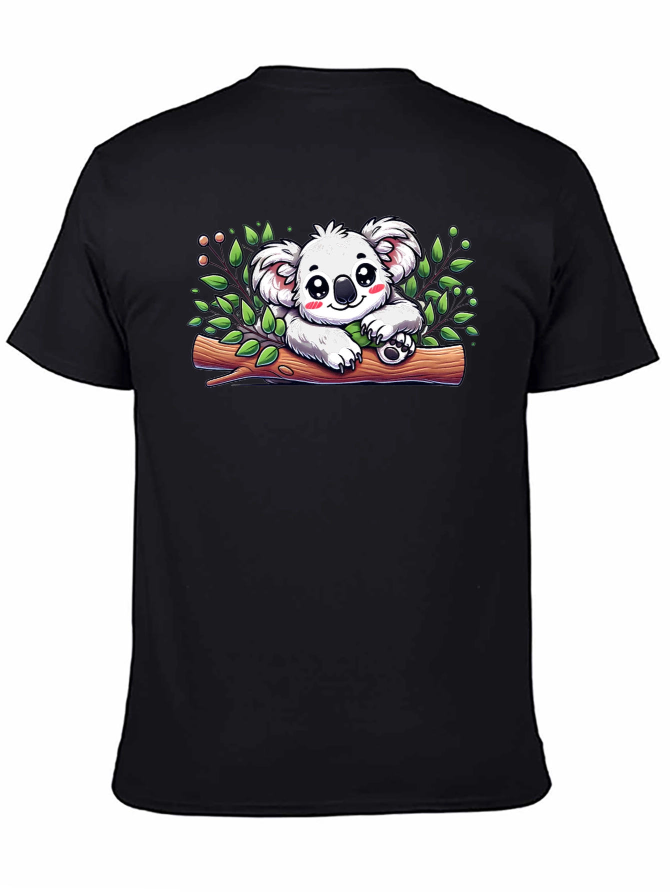 Black Koala Bear Graphic Black T-Shirt view 4