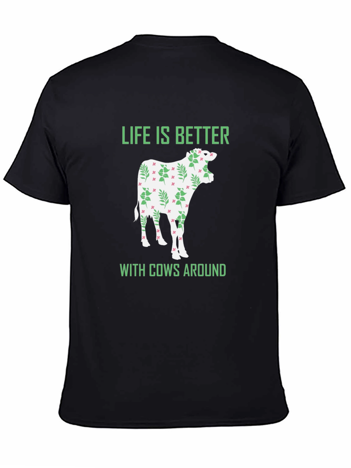 Black Life Is Better With Cows T-Shirt view 4