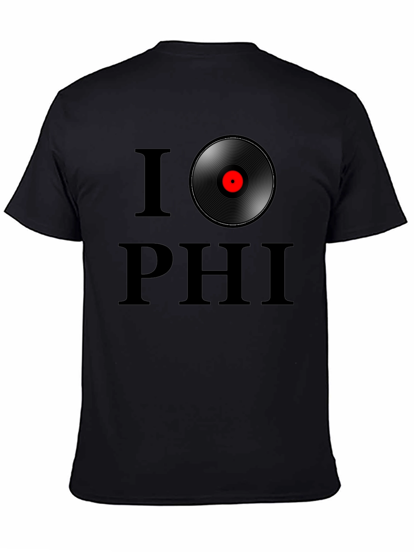 Black I Record Phi T-Shirt - Classic Black Tee view 4