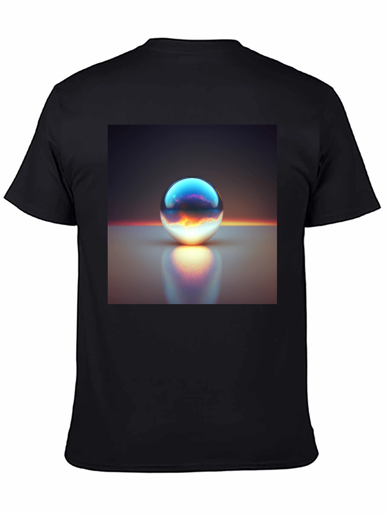 Black Mystic Orb Graphic Tee - Black Cotton Comfort view 4