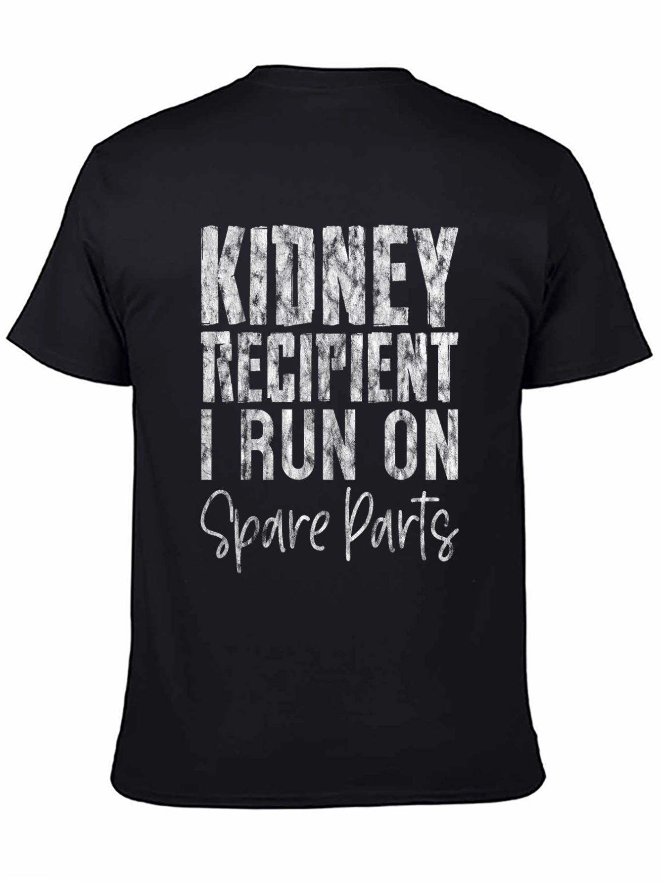 Black Kidney Recipient T-Shirt - Spare Parts Transplant Tee view 4