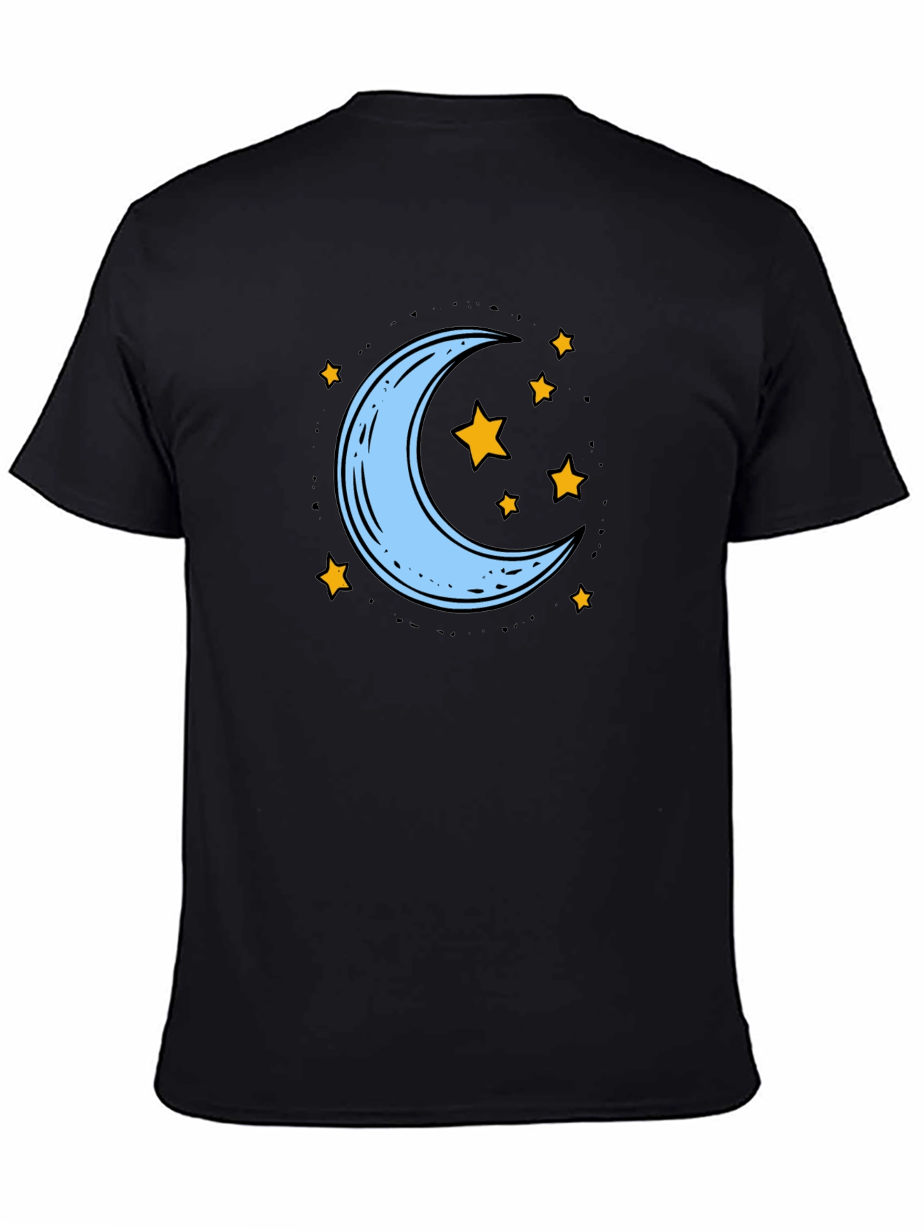 Black Moon and Stars Graphic Tee - Black view 4