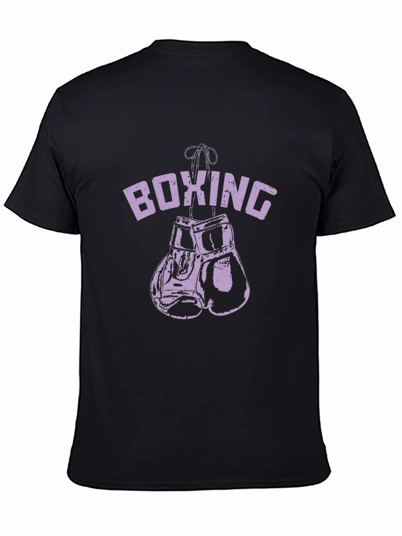 Black Boxing Gloves Graphic Tee - Black Cotton T-Shirt view 4