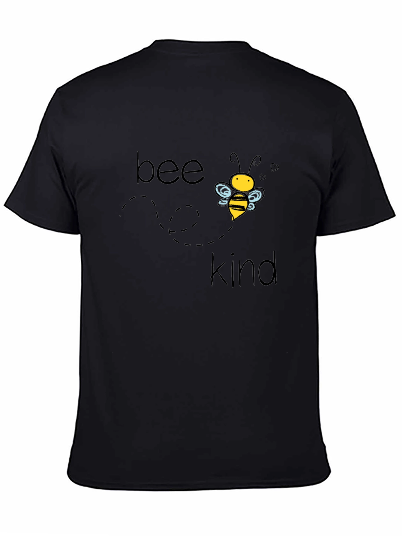 Black Bee Kind Graphic Tee - Black Cotton Casual T-Shirt view 4