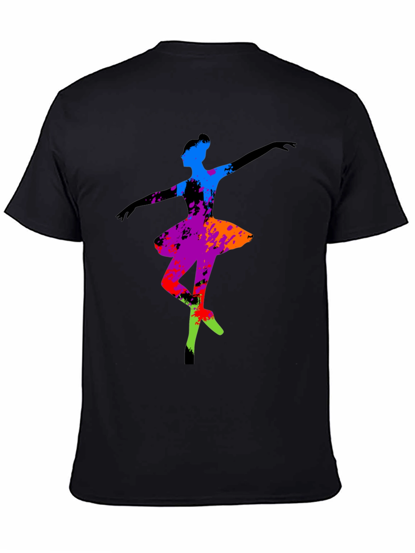 Black Abstract Ballerina Graphic Tee - Black view 4