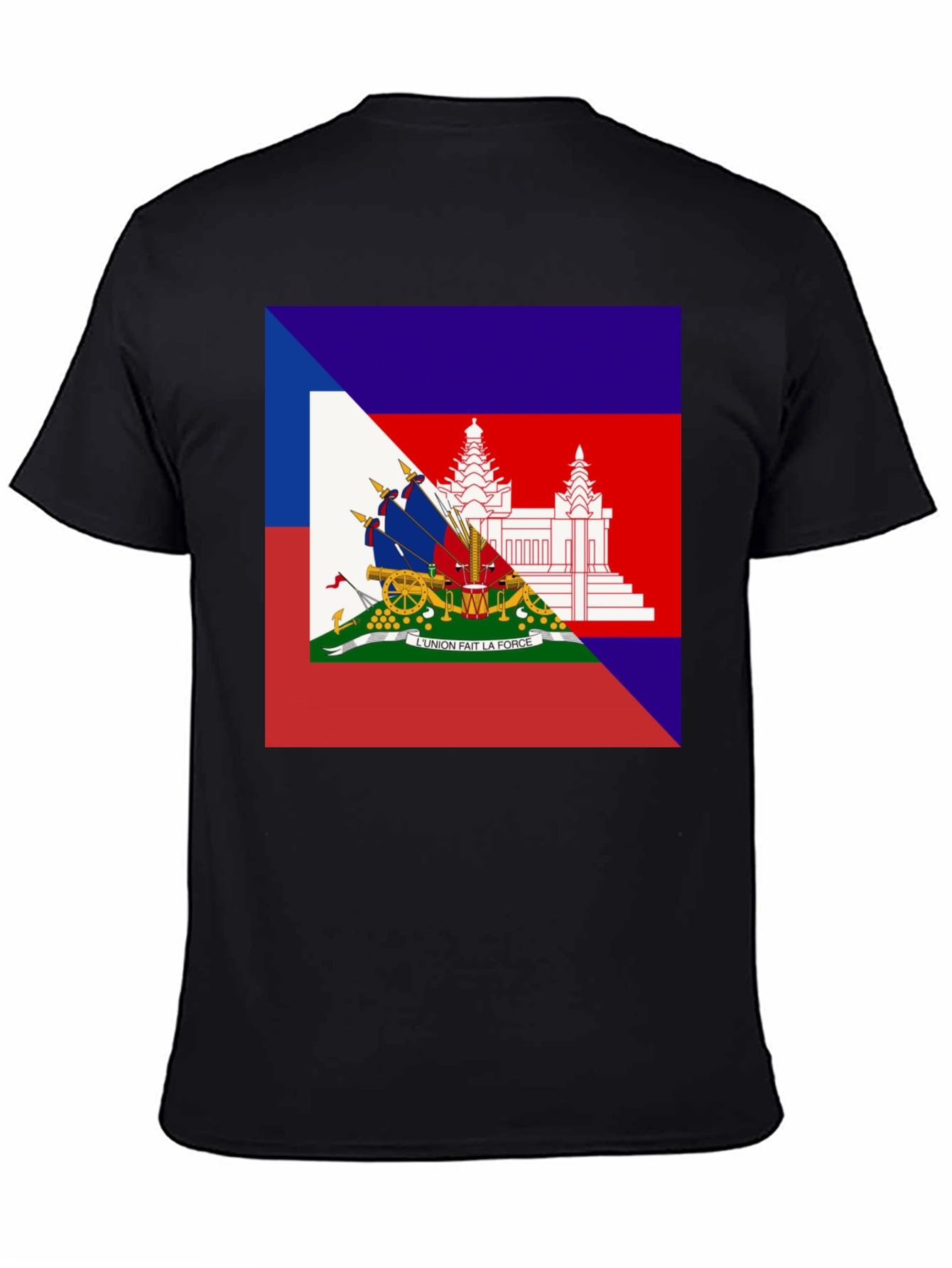 Black Haiti Flag T-Shirt Black Tee view 4