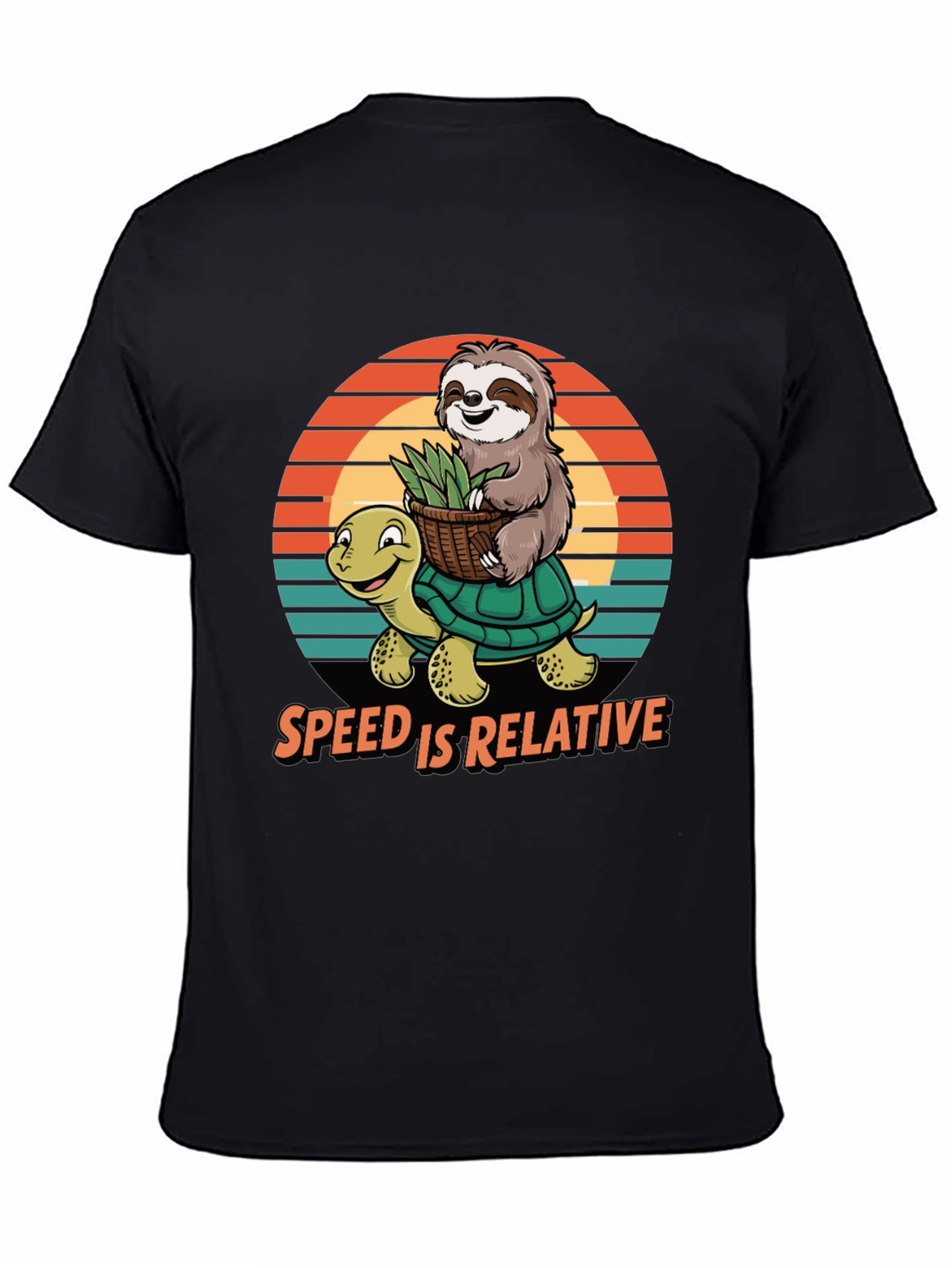 Black Speed is Relative Sloth & Turtle Graphic Tee view 4