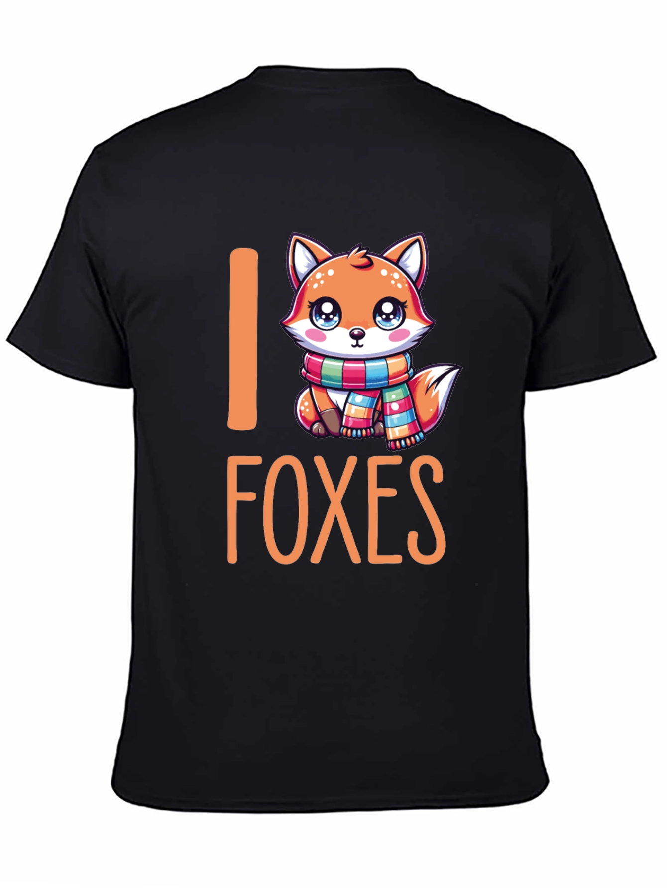 Black I Love Foxes Graphic T-Shirt view 4