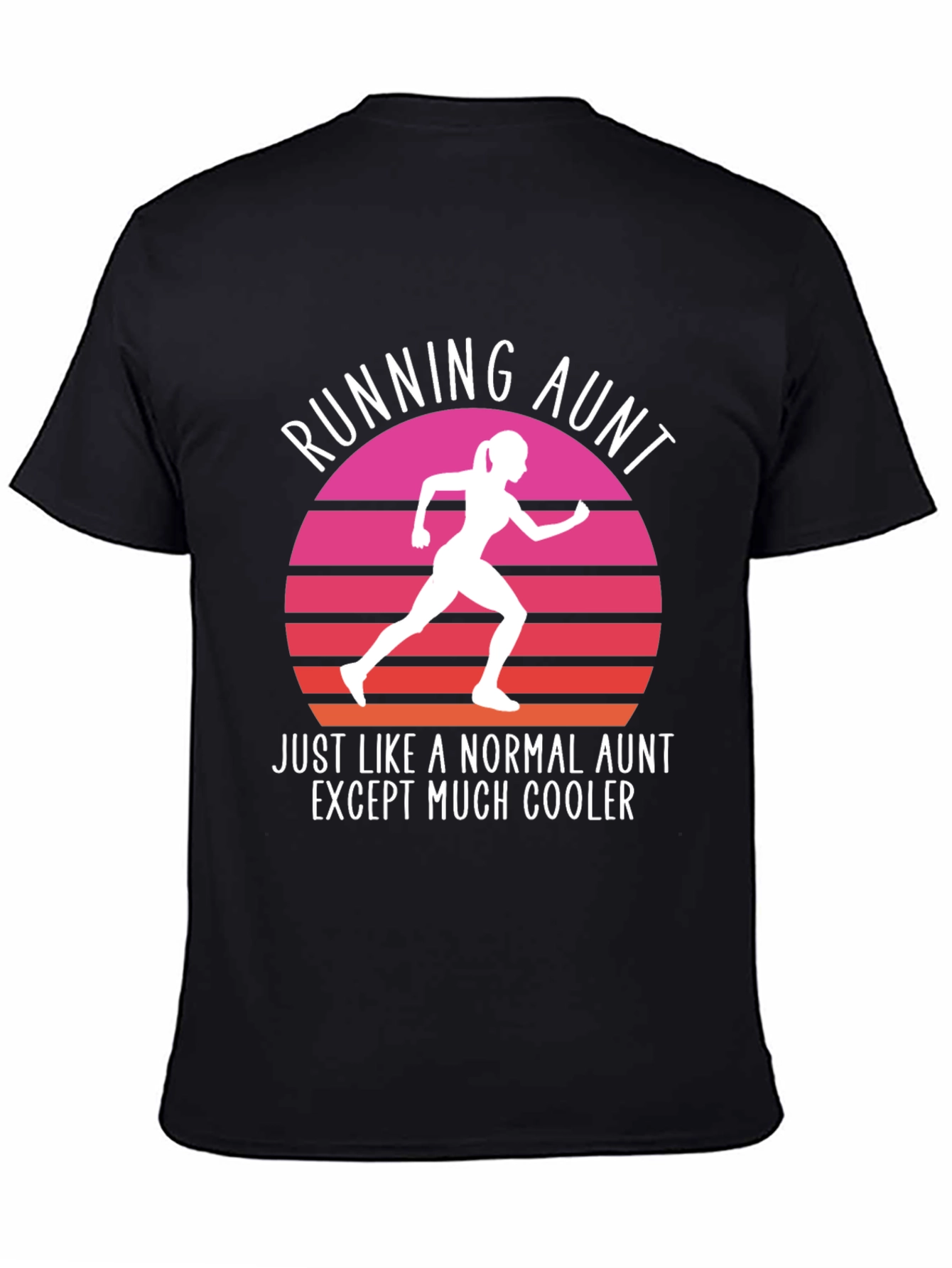 Black Running Aunt T-Shirt - Cool Aunt Gift view 4