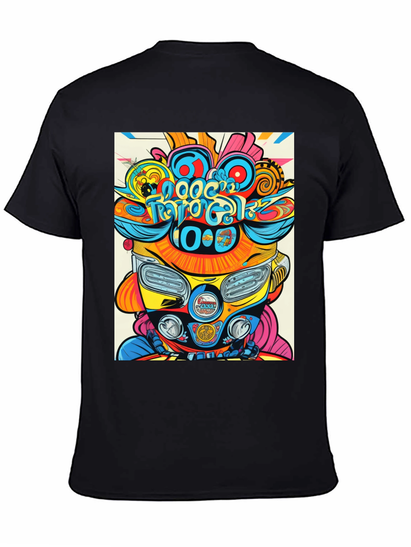 Black Psychedelic Scooter T-Shirt view 4