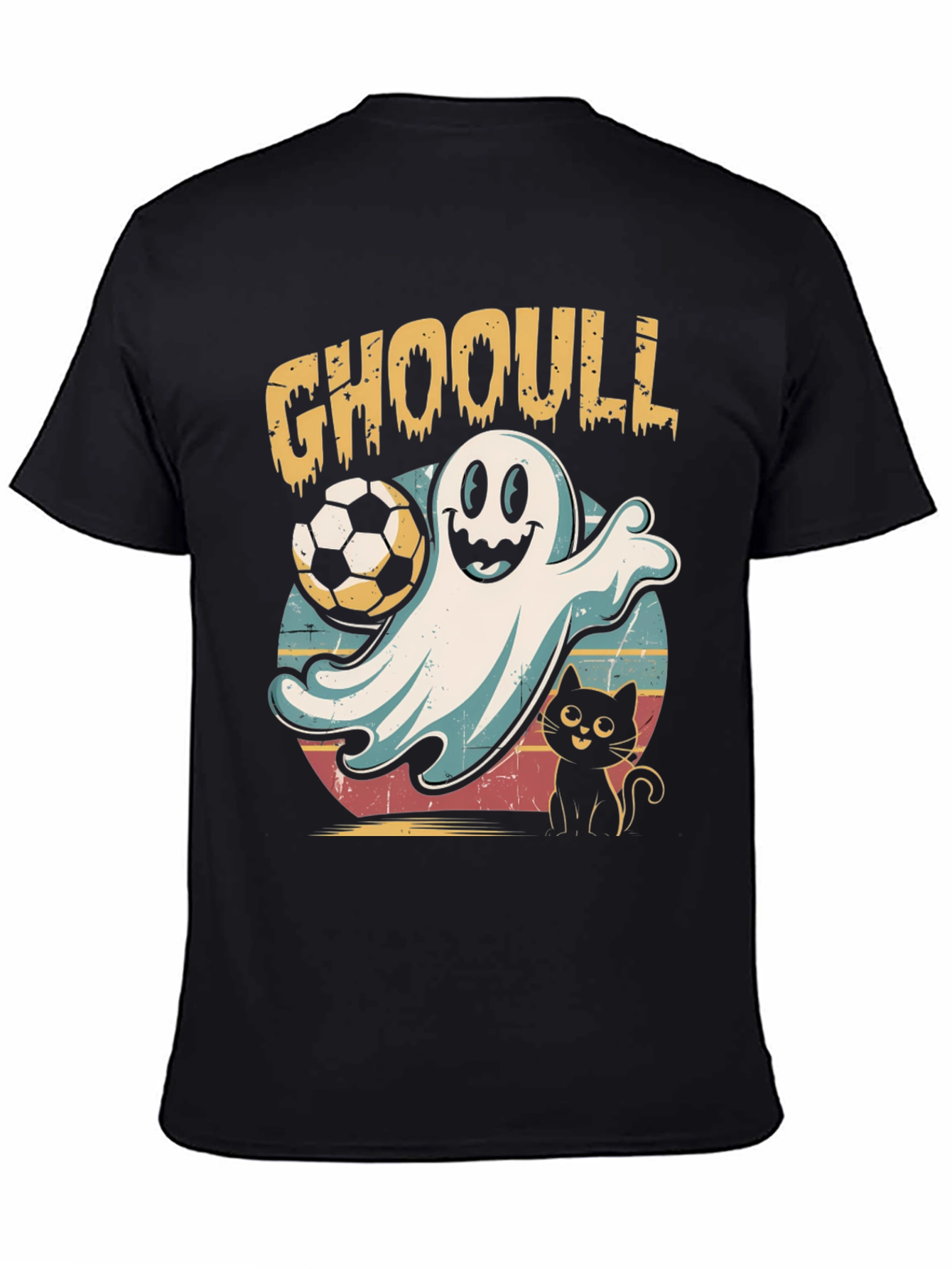 Black GHOOULL Soccer Ghost T-Shirt view 4