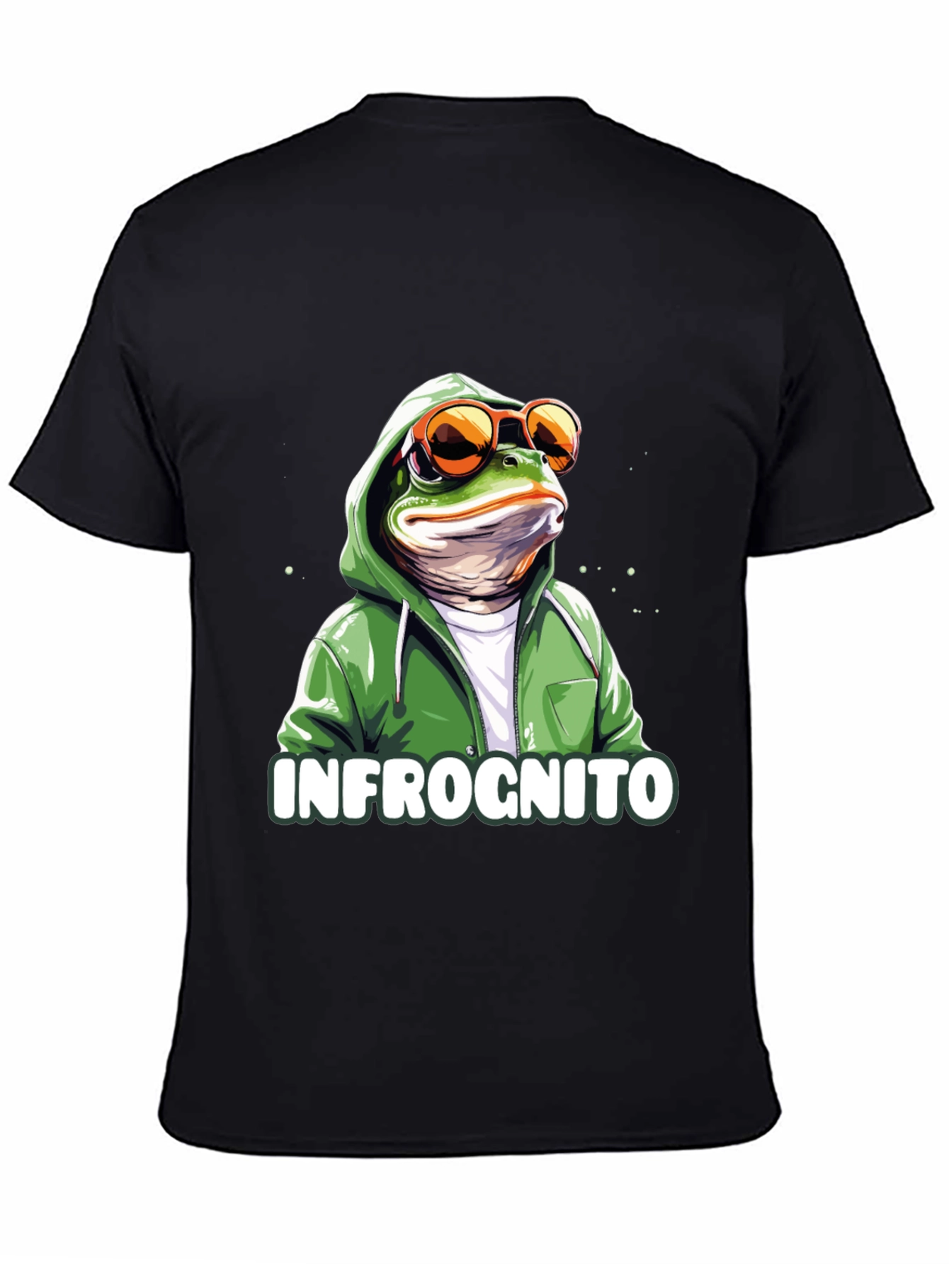Black Infrognito Frog T-Shirt - Cool & Funny Design view 4