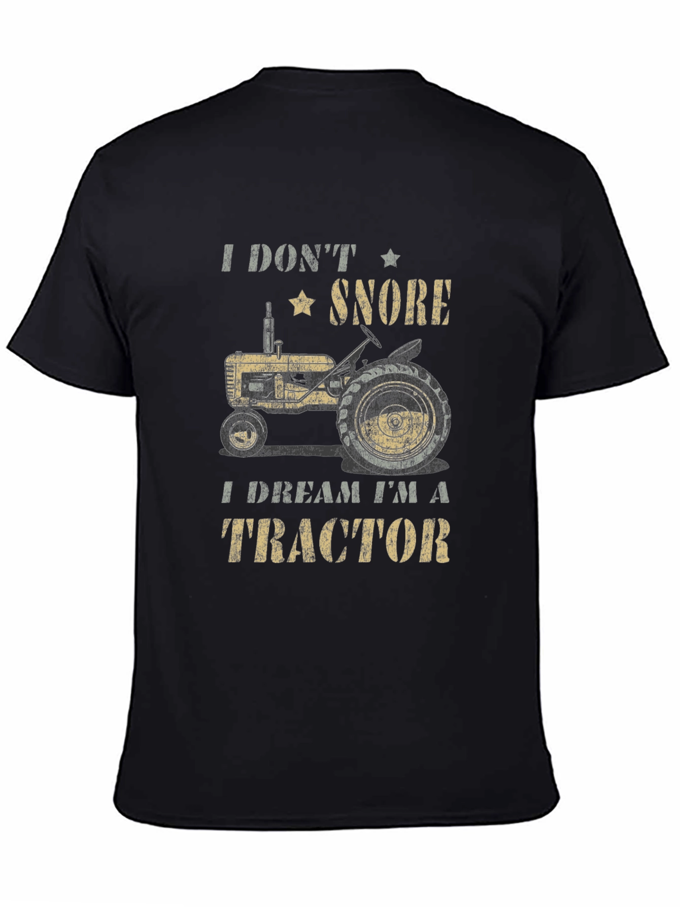 Black I Dream I'm A Tractor T-Shirt view 4