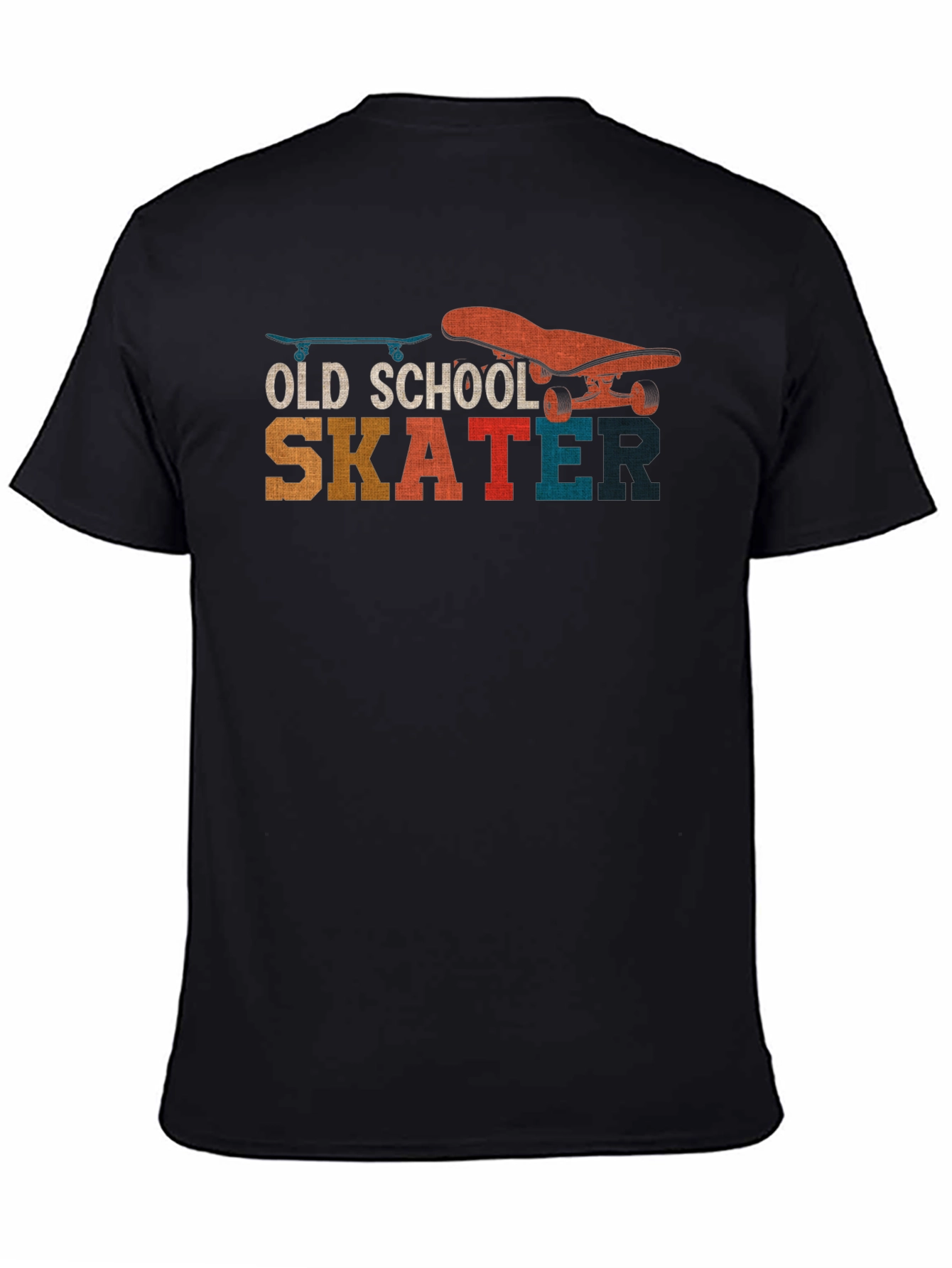Black Old School Skater Graphic T-Shirt - Retro Style view 4