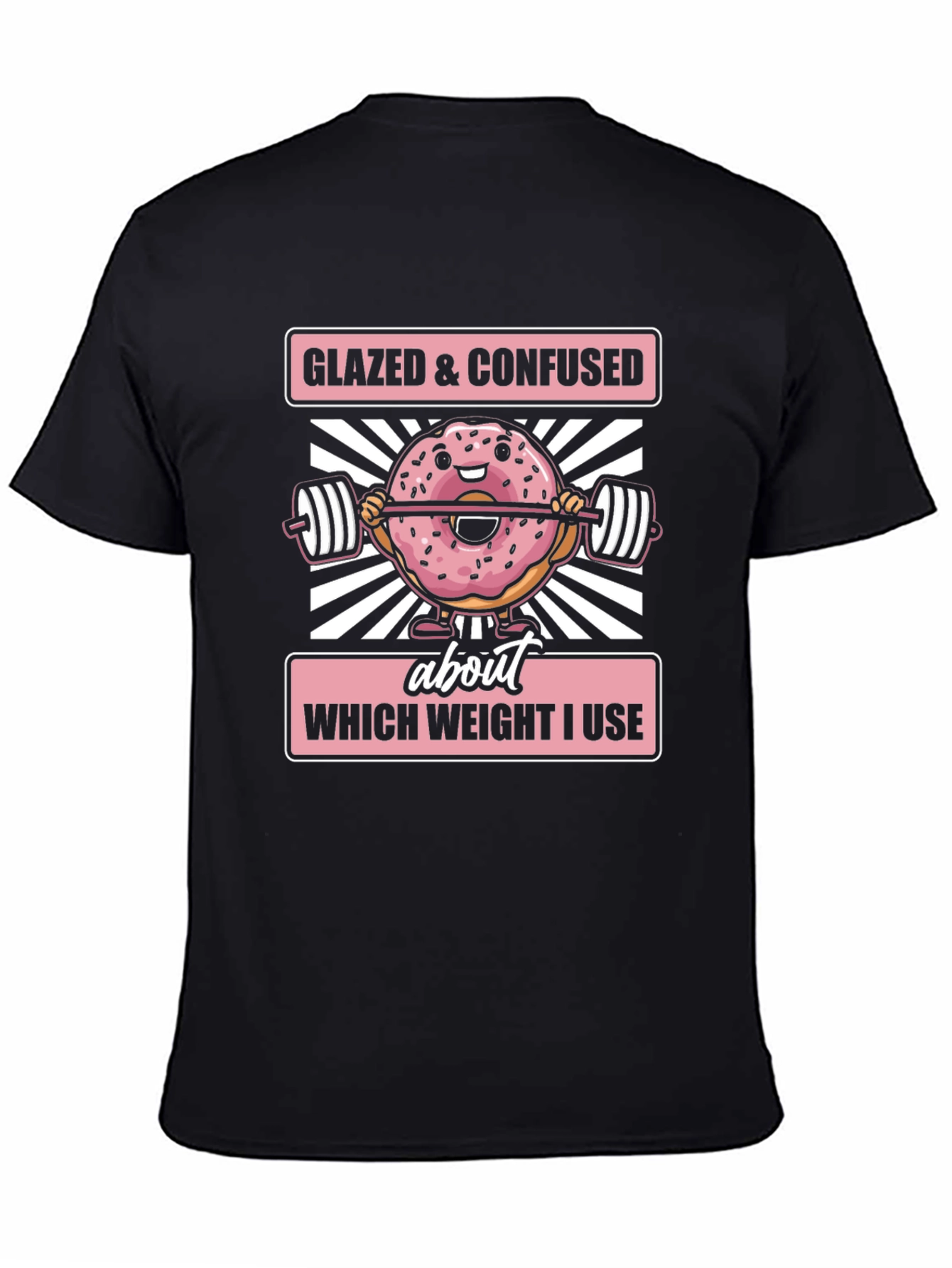 Black Glazed & Confused Donut Weightlifting T-Shirt view 4