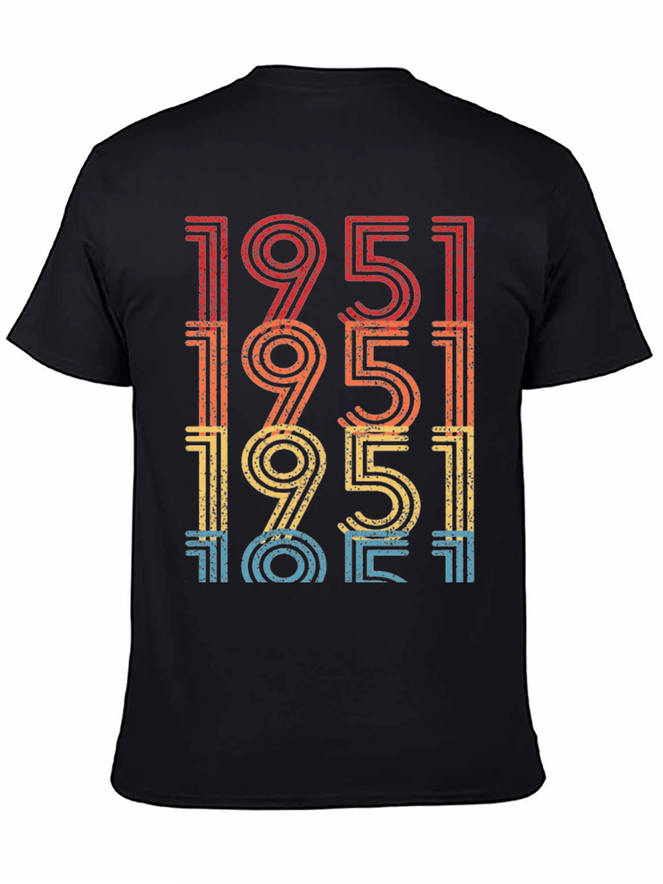 Black Retro 1951 Birthday T-Shirt view 4
