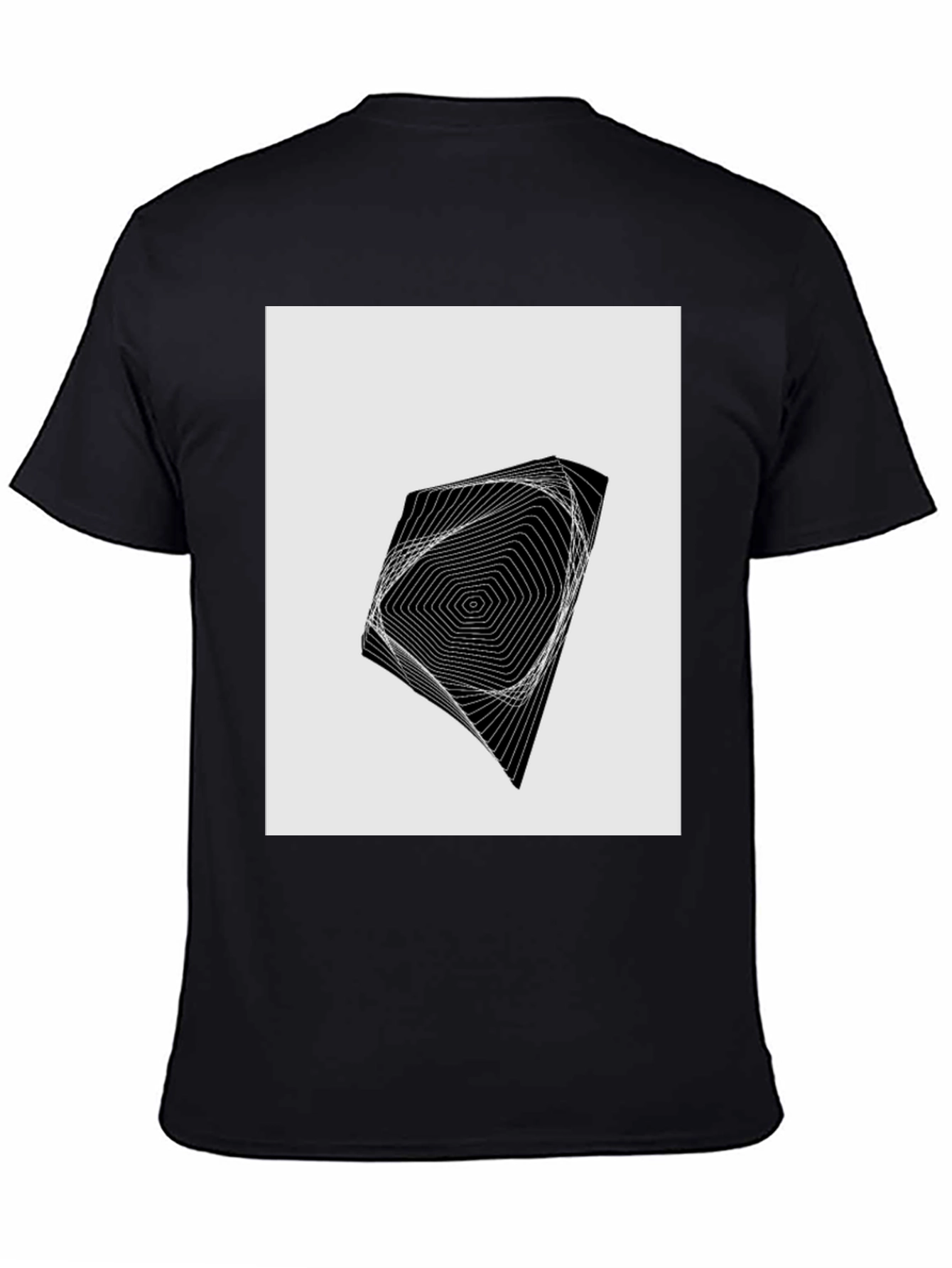 Black Geometric Illusion Graphic Tee view 4