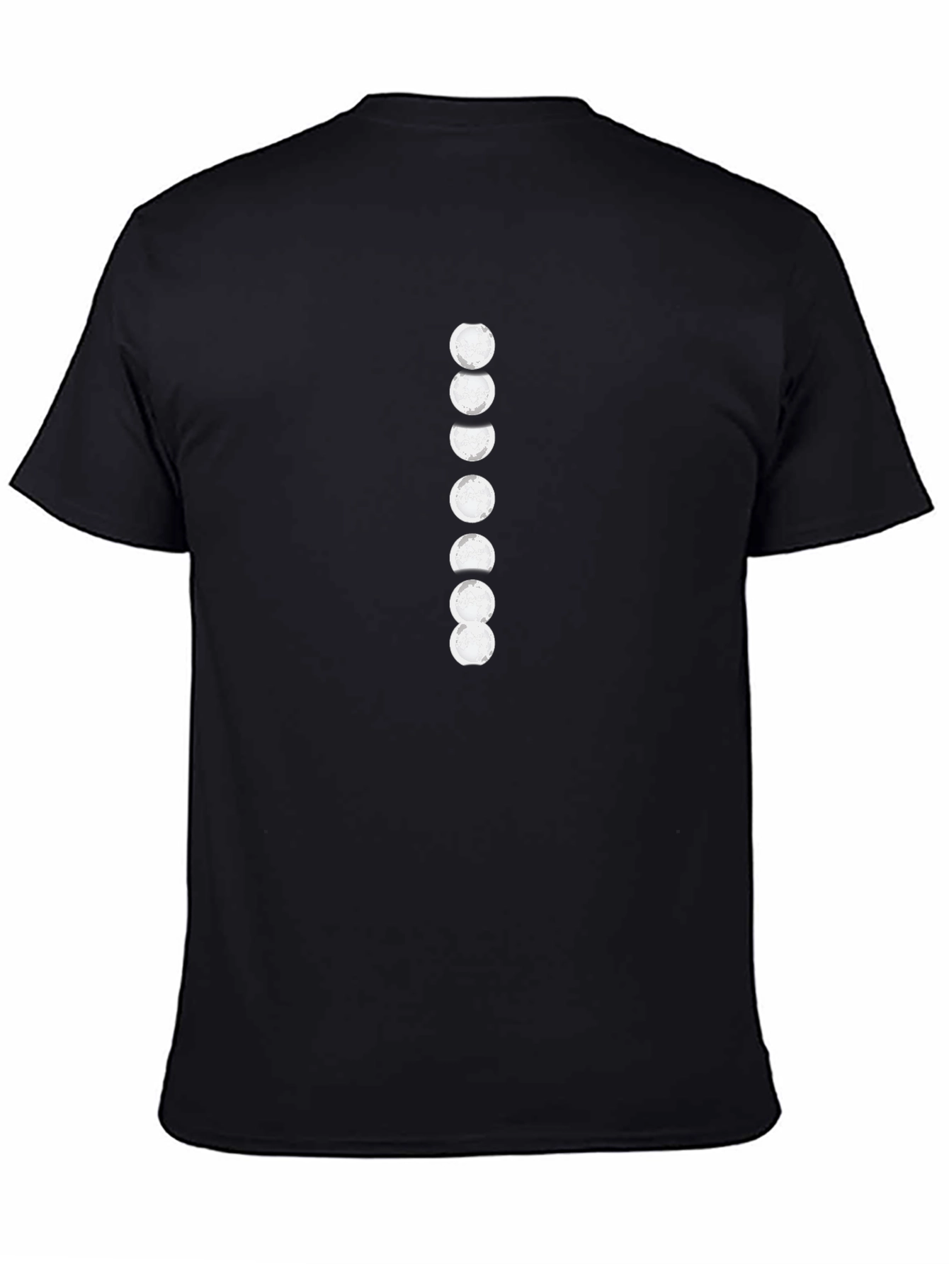 Black Lunar Phase Graphic Tee - Black Cotton Comfort view 4