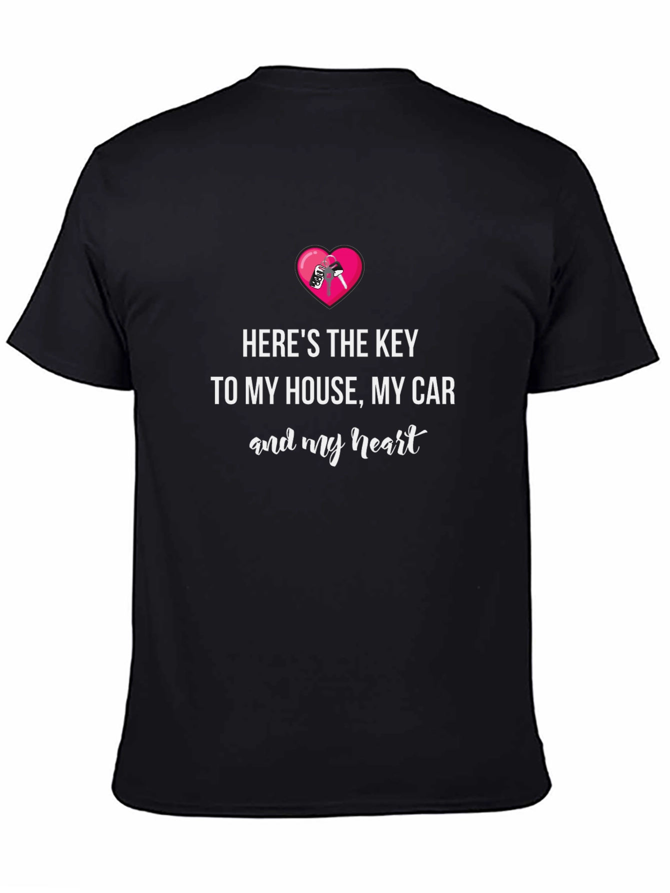 Black Key To My Heart Black Graphic Tee view 4