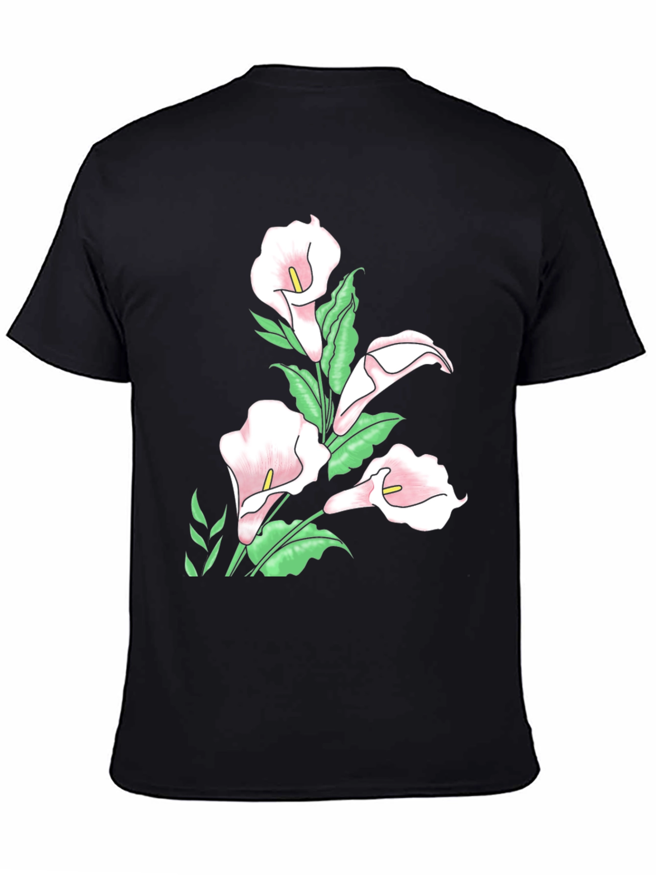 Black Black Floral Calla Lily T-Shirt view 4